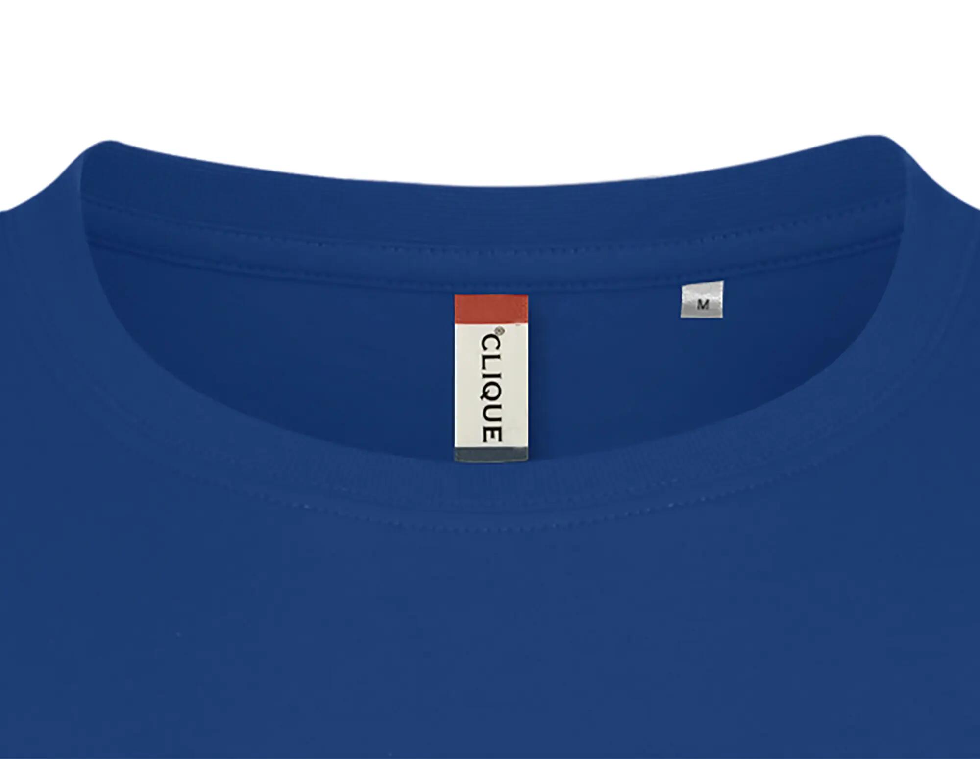clique Basic-T T-Shirt Slim Fit aus Baumwolle, gerippter Kragen – blue 5/5