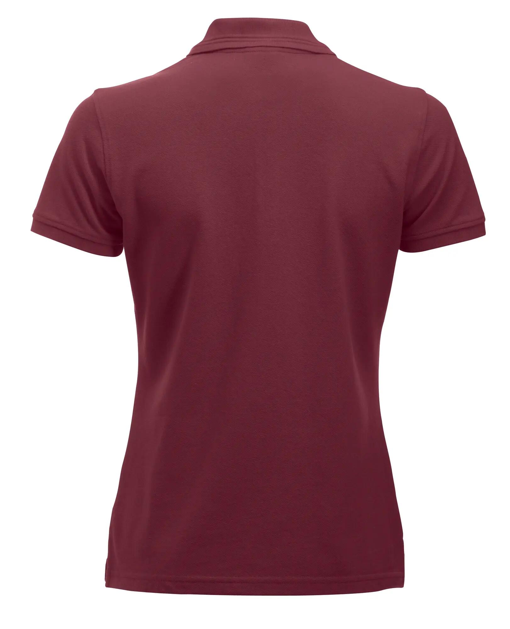 clique Polo Manhattan Women burdeos — cuello jaquard con 2 rayas – burgundy 2/4