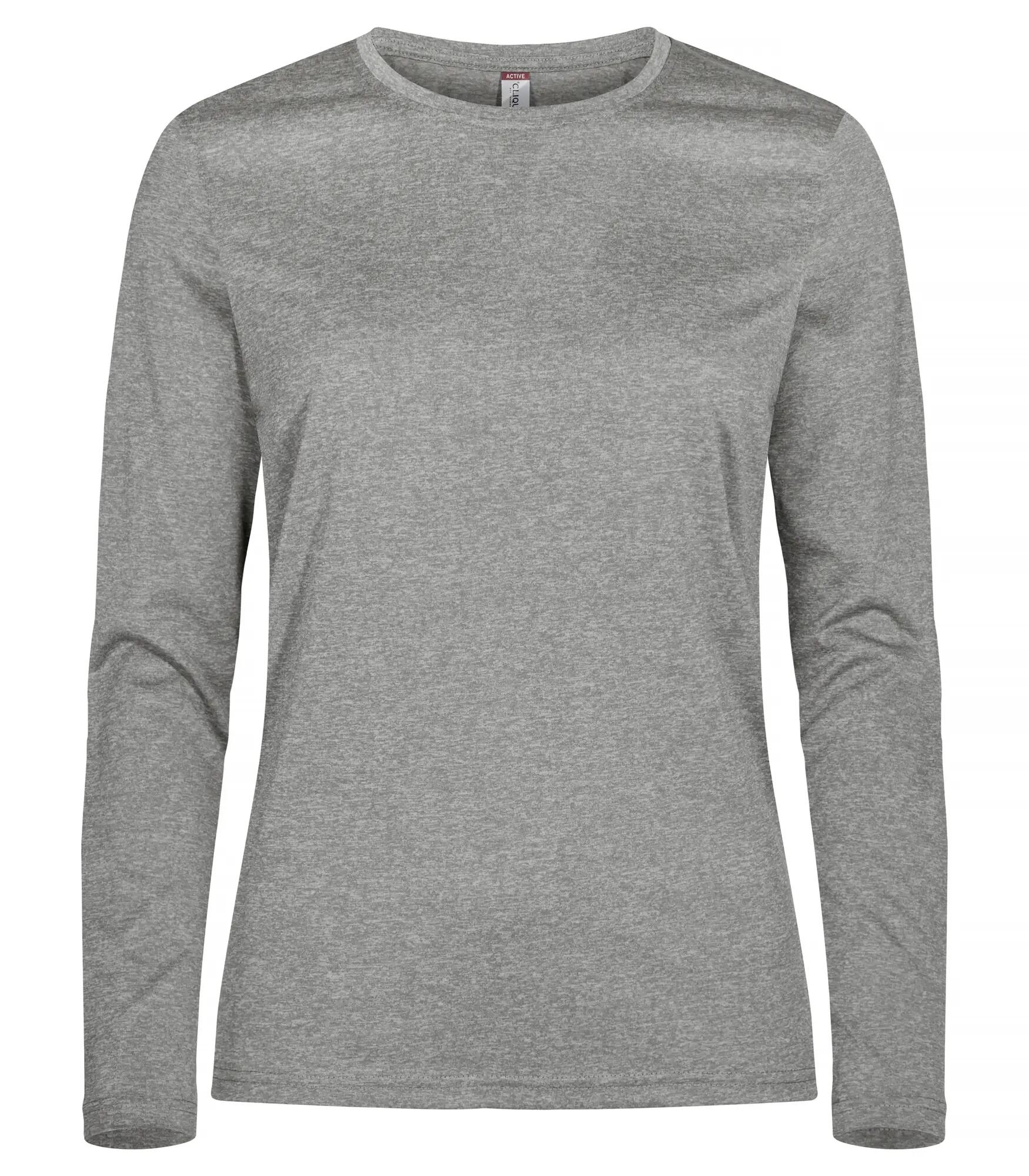 clique Basic Active-T L/S Women – Grey Melange 1/4