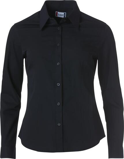 clique Clare - Dames long sleeve shirt van katoen, zwart – black