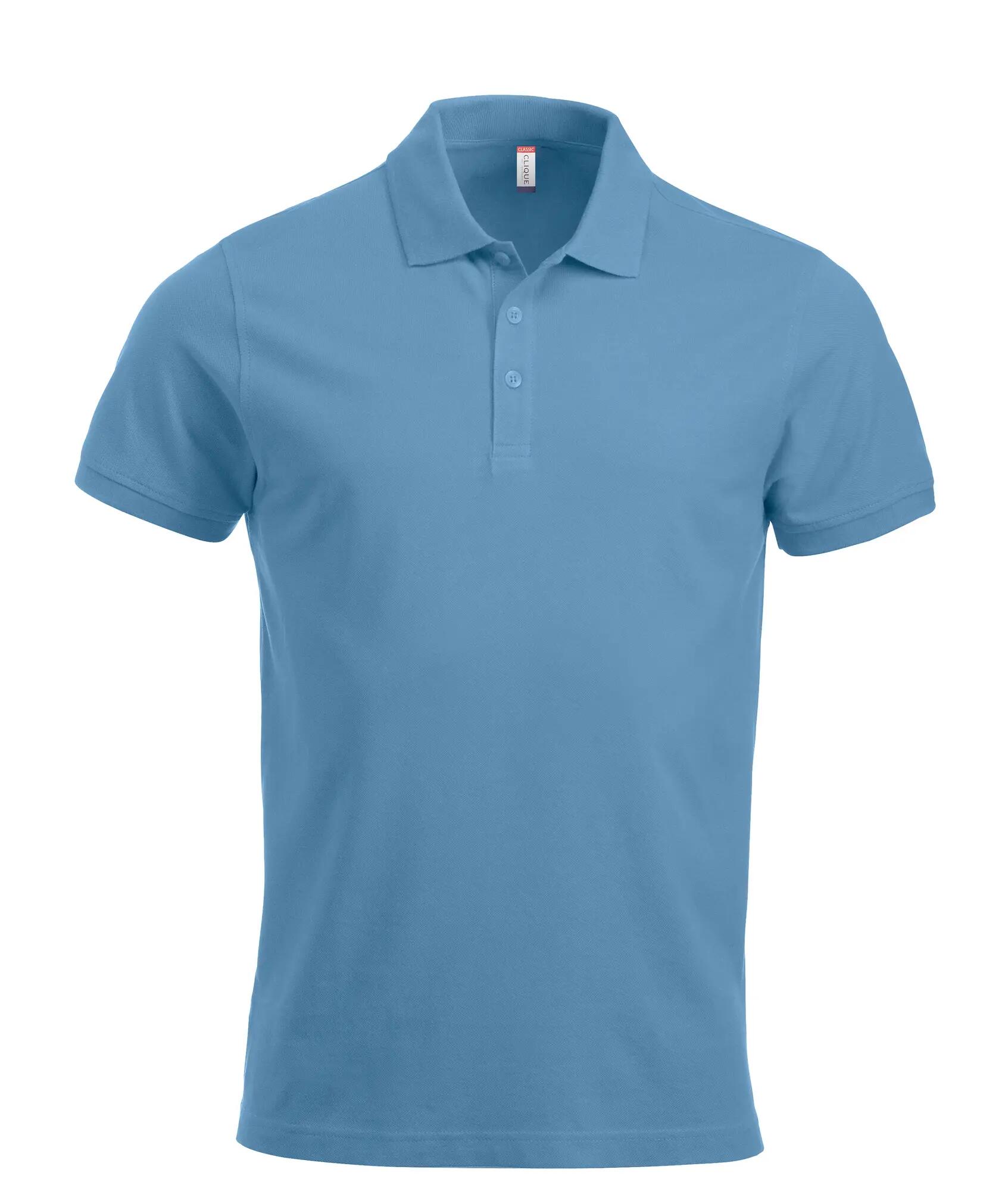 clique Classic Lincoln S/S polo masculino algodão, corte moderno – light blue 1/4