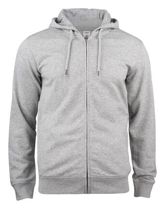 clique Premium OC Hoody Full Zip bawełna organiczna szary melanż – grey melange