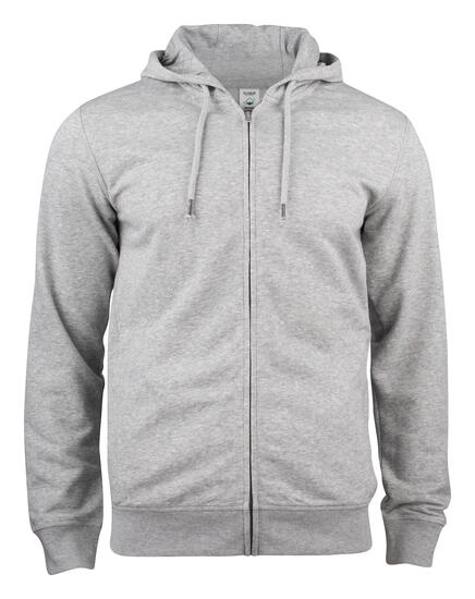clique Premium OC Hoody Full Zip bawełna organiczna szary melanż – grey melange