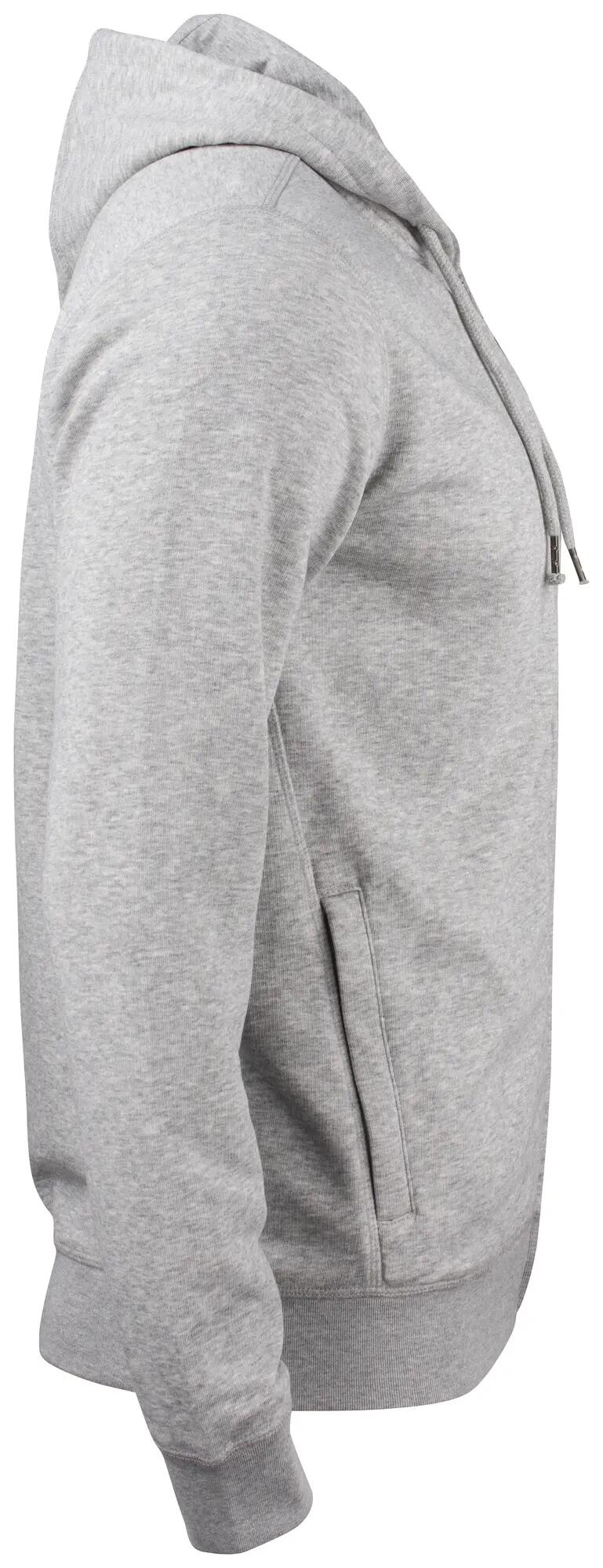 clique Premium OC Hoody Full Zip Bio-Baumwolle grau melange – grey melange 4/4