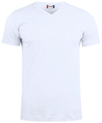 clique Basic V‑Neck T‑Shirt aus Baumwolle – white