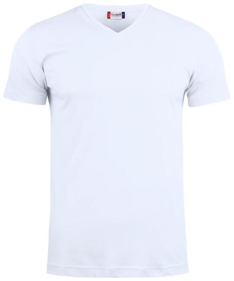 clique Basic V‑Neck T‑Shirt aus Baumwolle – white