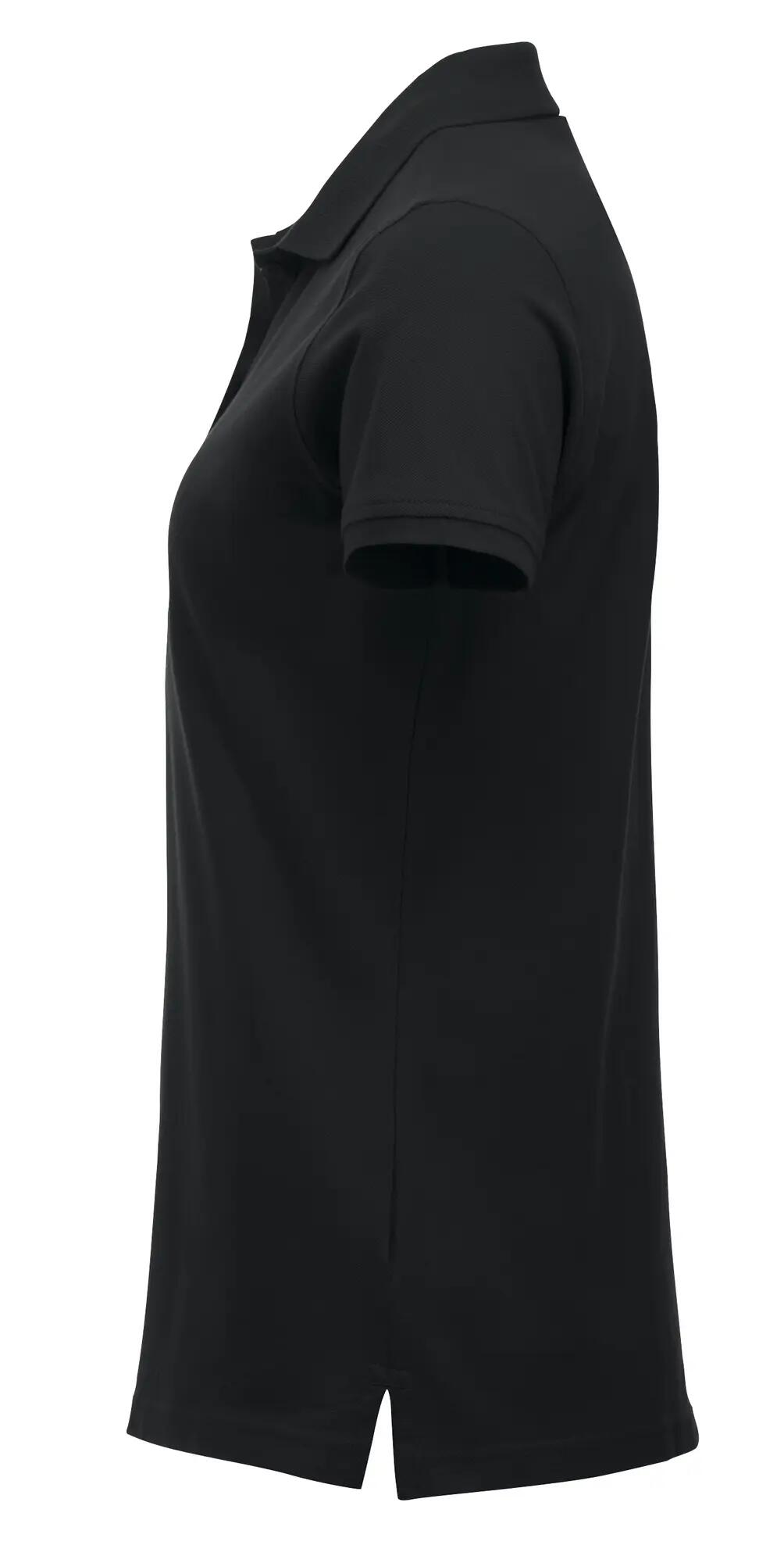 clique Classic Marion S/S damskie polo z bawełny, nowoczesny krój – black 3/4