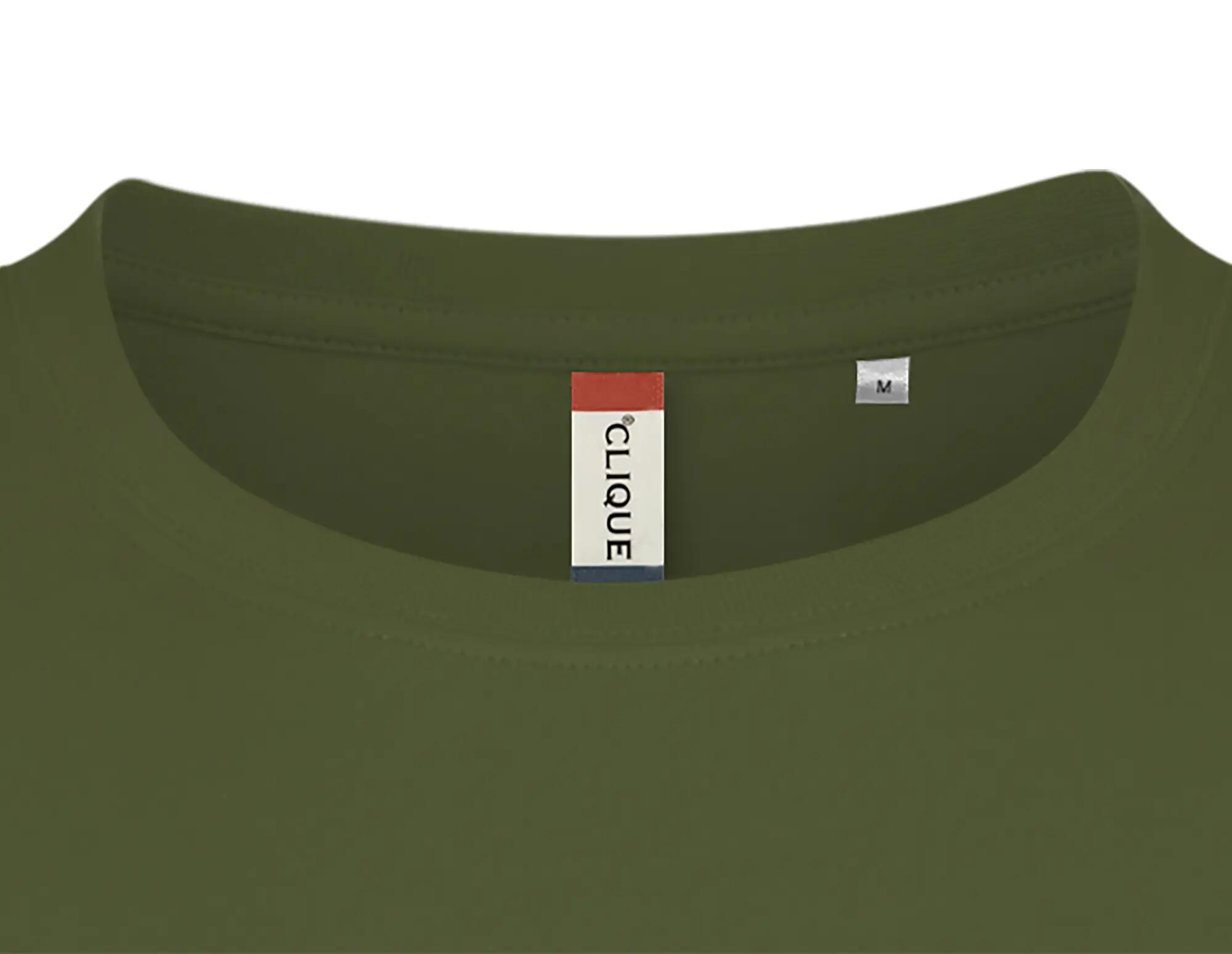 clique Basic-T T-shirt homem corte ajustado olive green 5/5