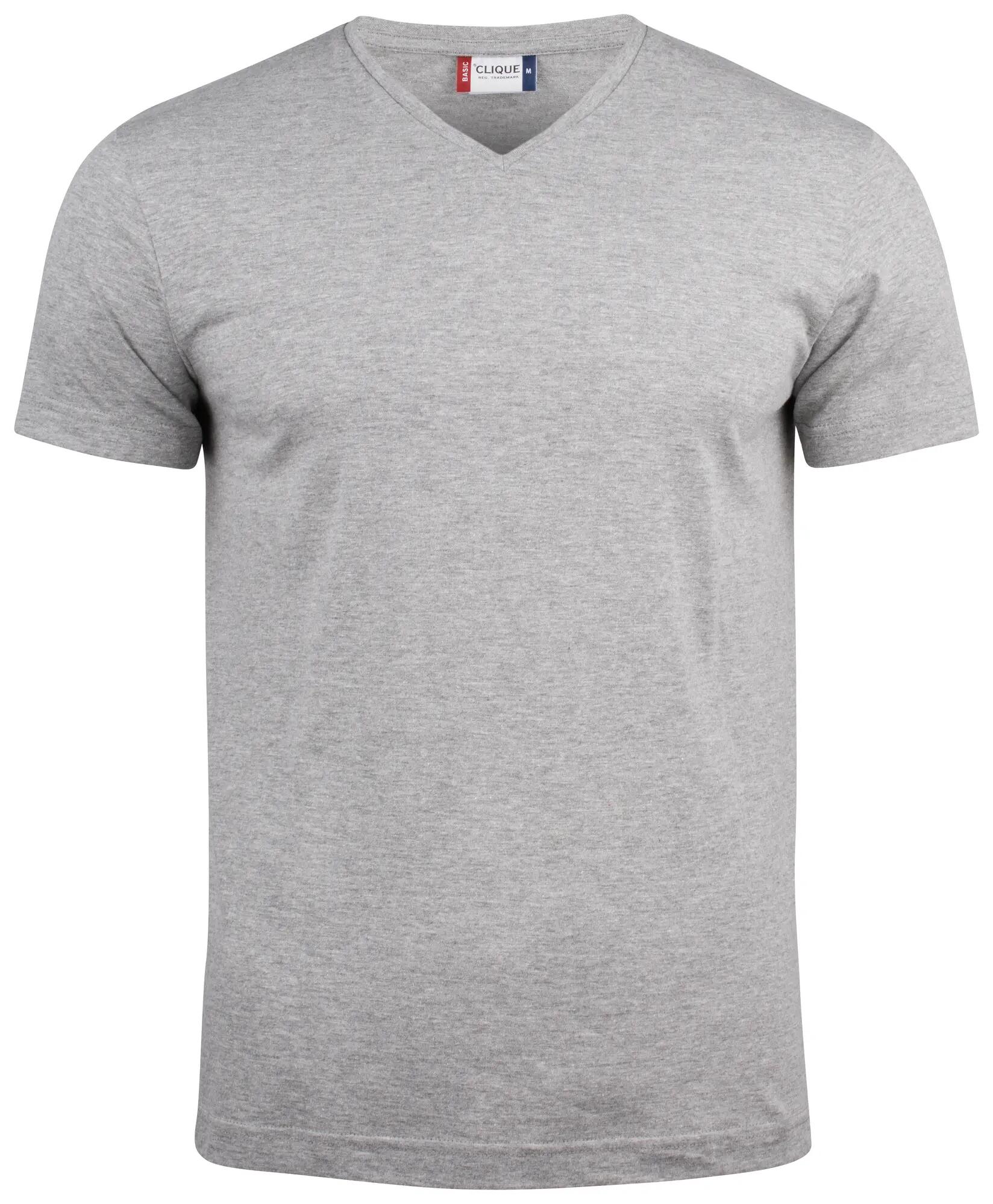 clique Basic-T V-neck – grey melange 1/4