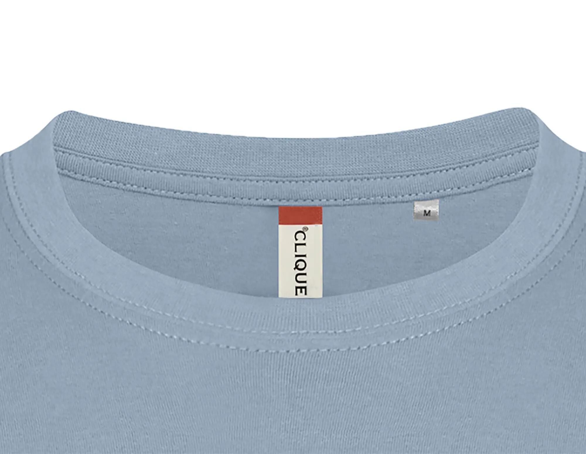clique Basic-T Herren T-Shirt aus Baumwolle, enger Schnitt – Soft Blue 4/5