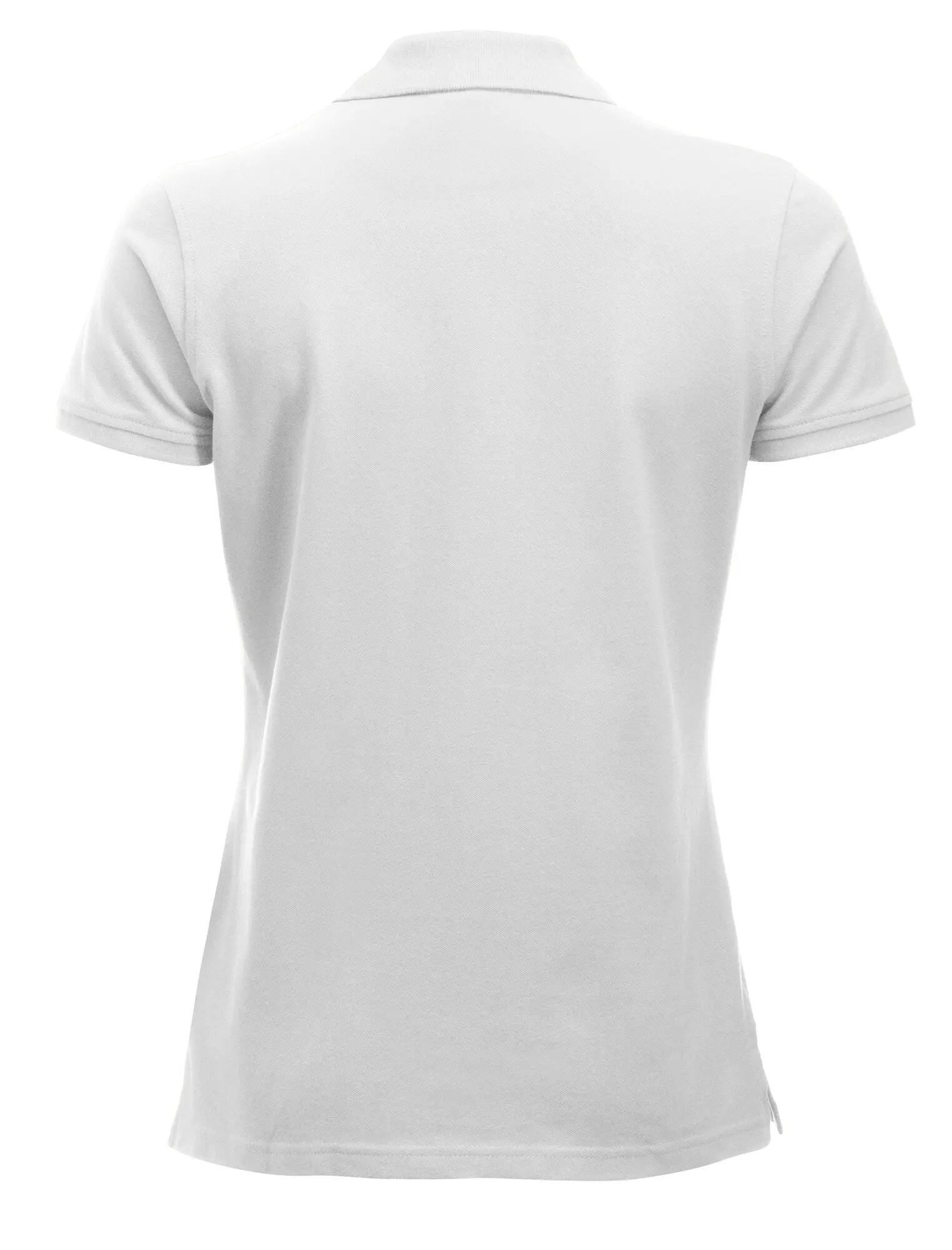 clique Classic Marion S/S polo mulher, corte moderno, 100% algodão, branco – 4/4
