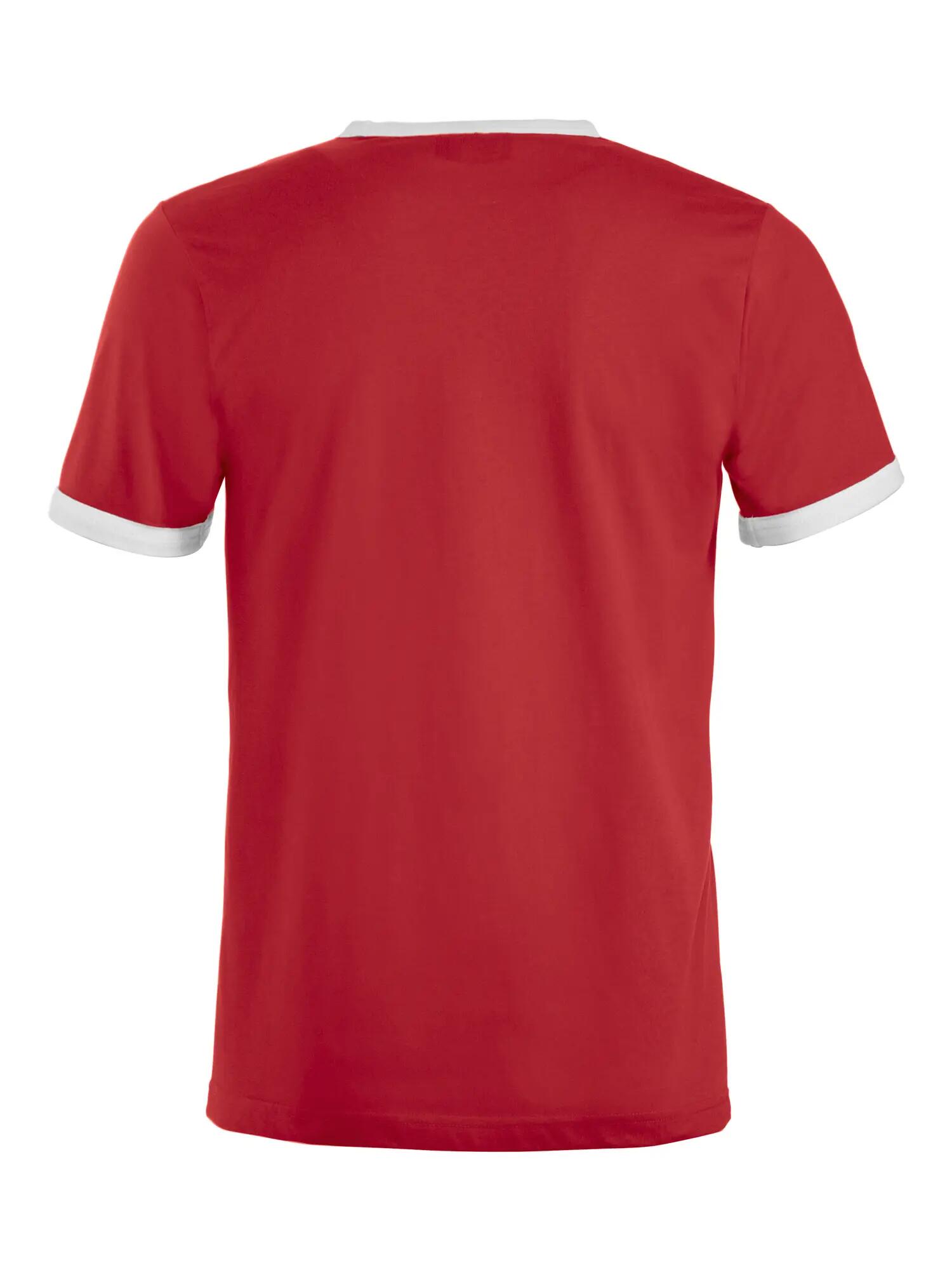 clique T-shirt Nome unissexo ligeiramente ajustada vermelho/branco em algodão 2/4