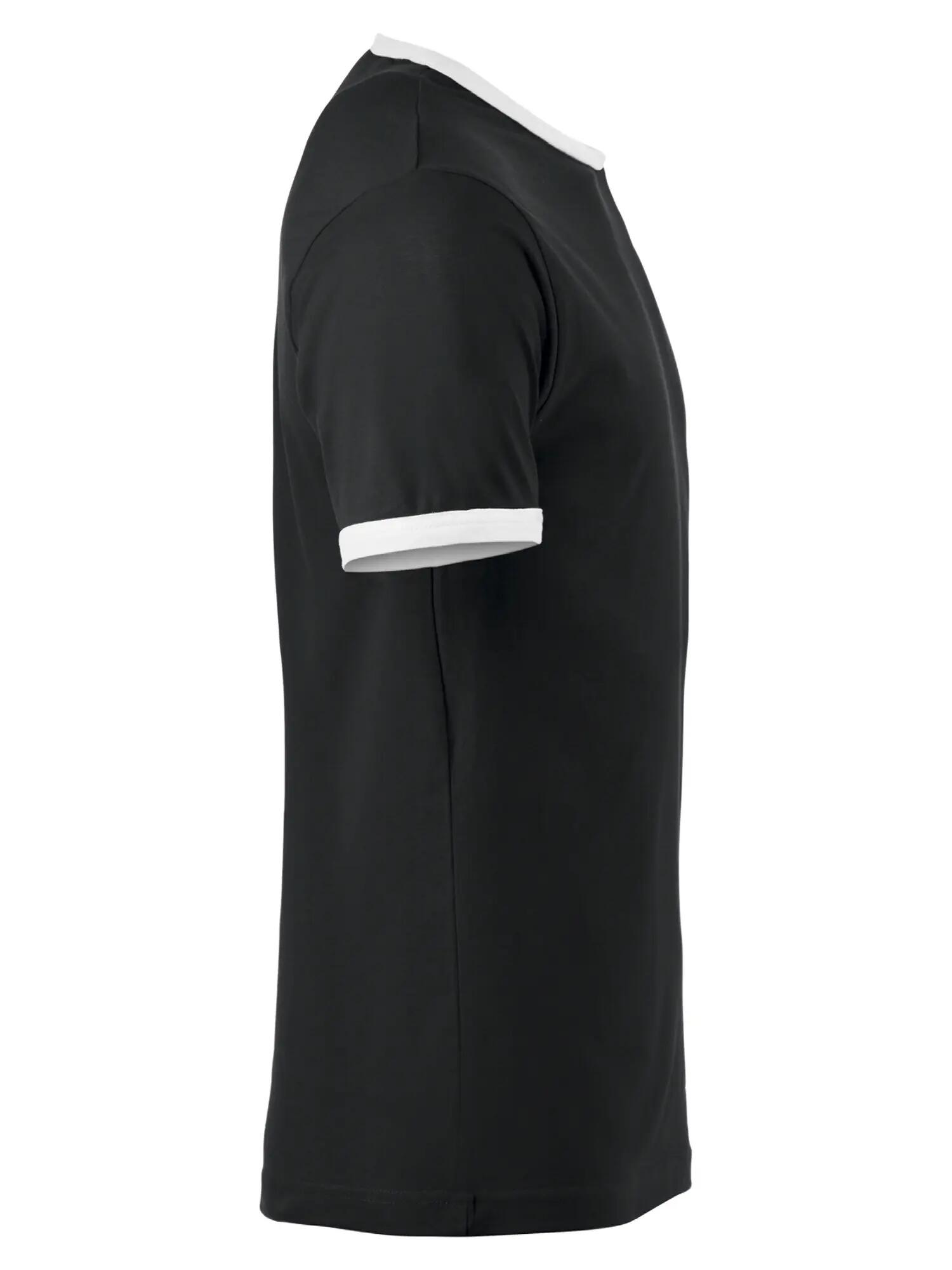 clique T‑shirt Nome unisex, contrastkraag en manchetten, 100% katoen – 4/4