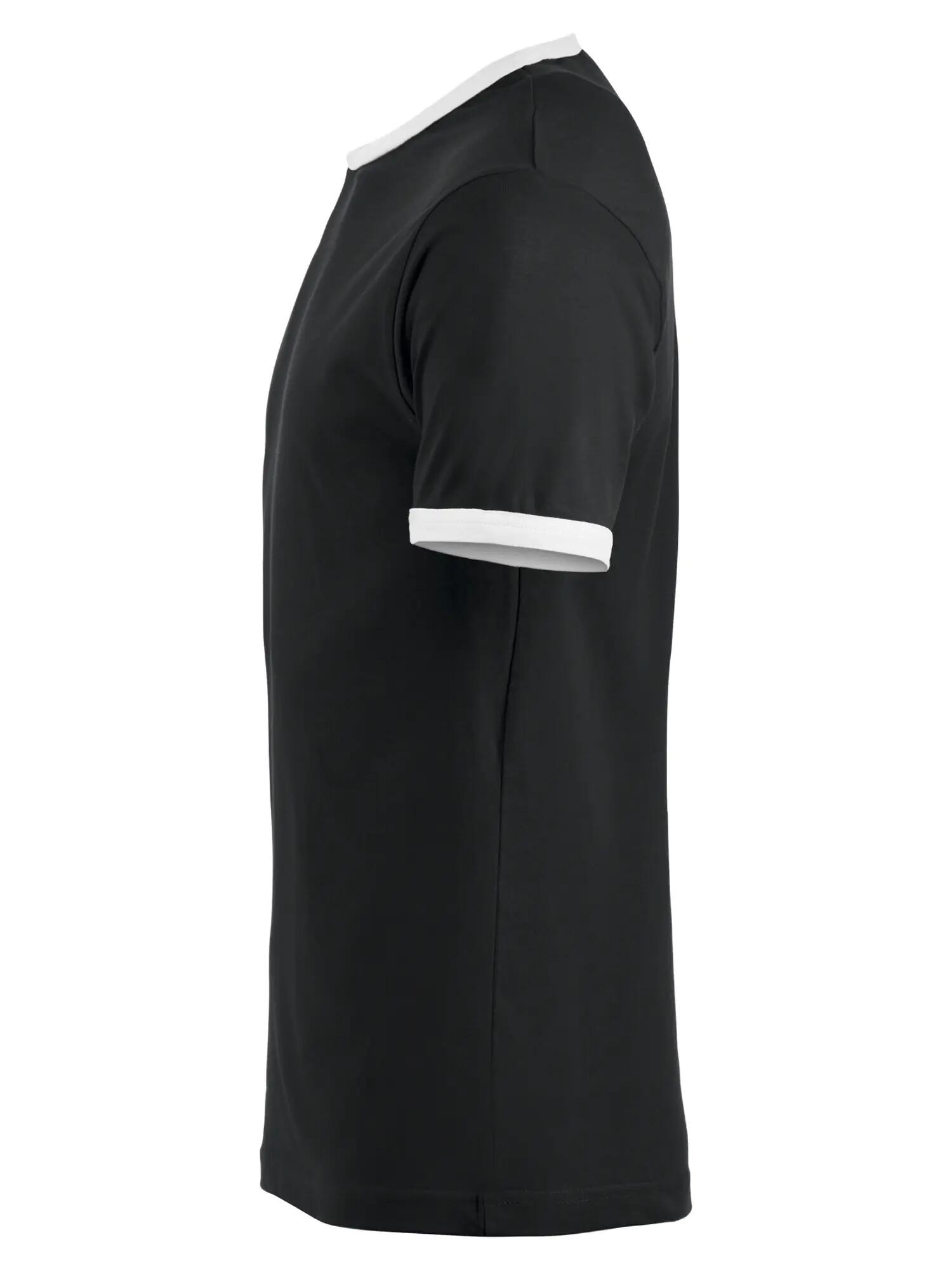 clique T‑shirt Nome unisex, contrastkraag en manchetten, 100% katoen – 3/4