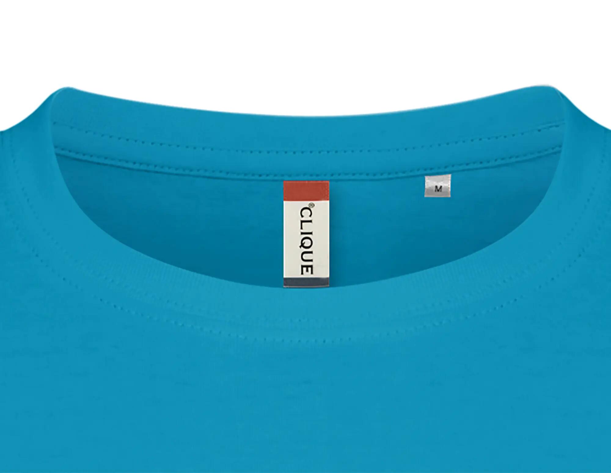 clique Basic-T Herren-T-Shirt eng anliegend mit geripptem Kragen – turquoise 5/5