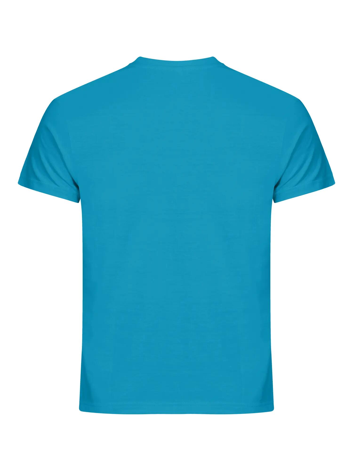 clique Basic-T Herren-T-Shirt eng anliegend mit geripptem Kragen – turquoise 4/5