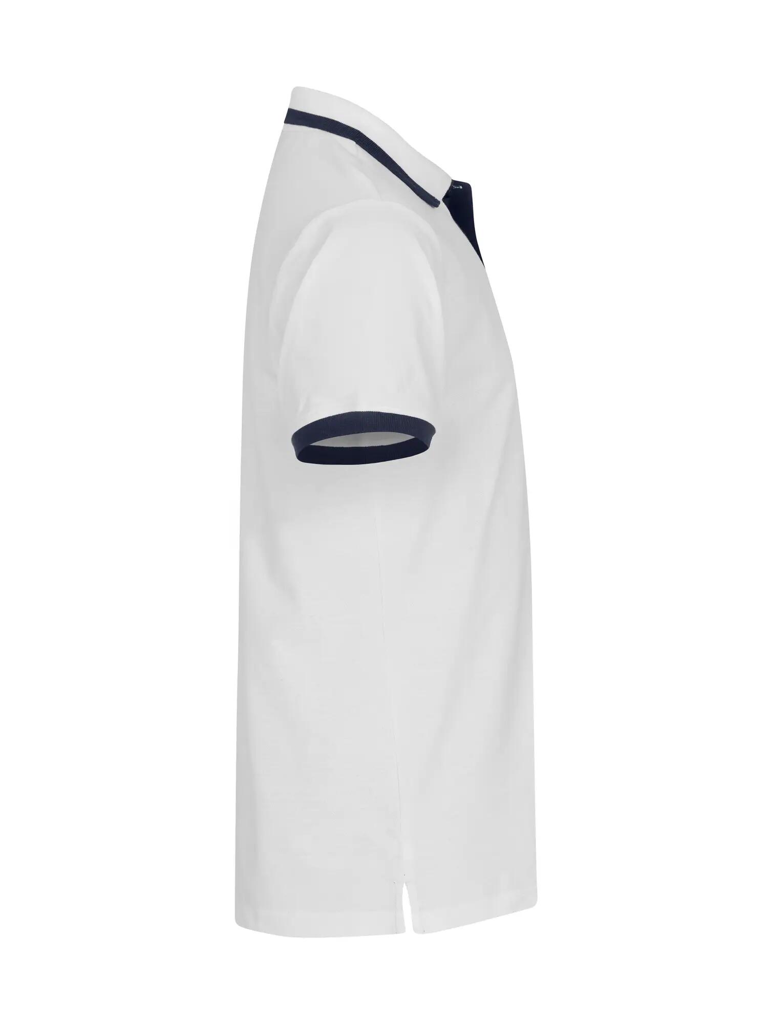 clique Polo Austin 100% algodão – gola e punhos com riscas contrastantes – White 3/4