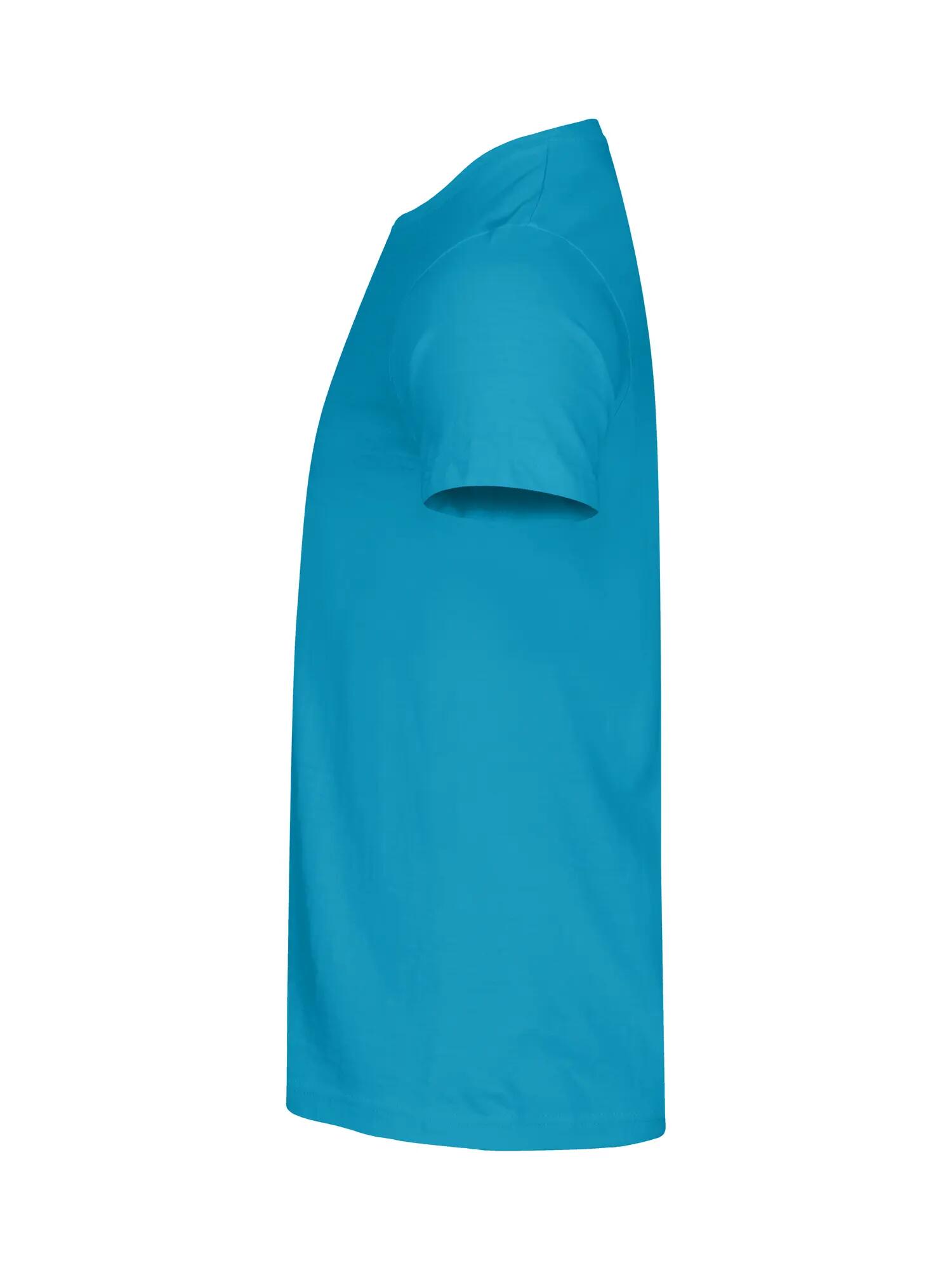 clique Basic-T Herren-T-Shirt eng anliegend mit geripptem Kragen – turquoise 2/5
