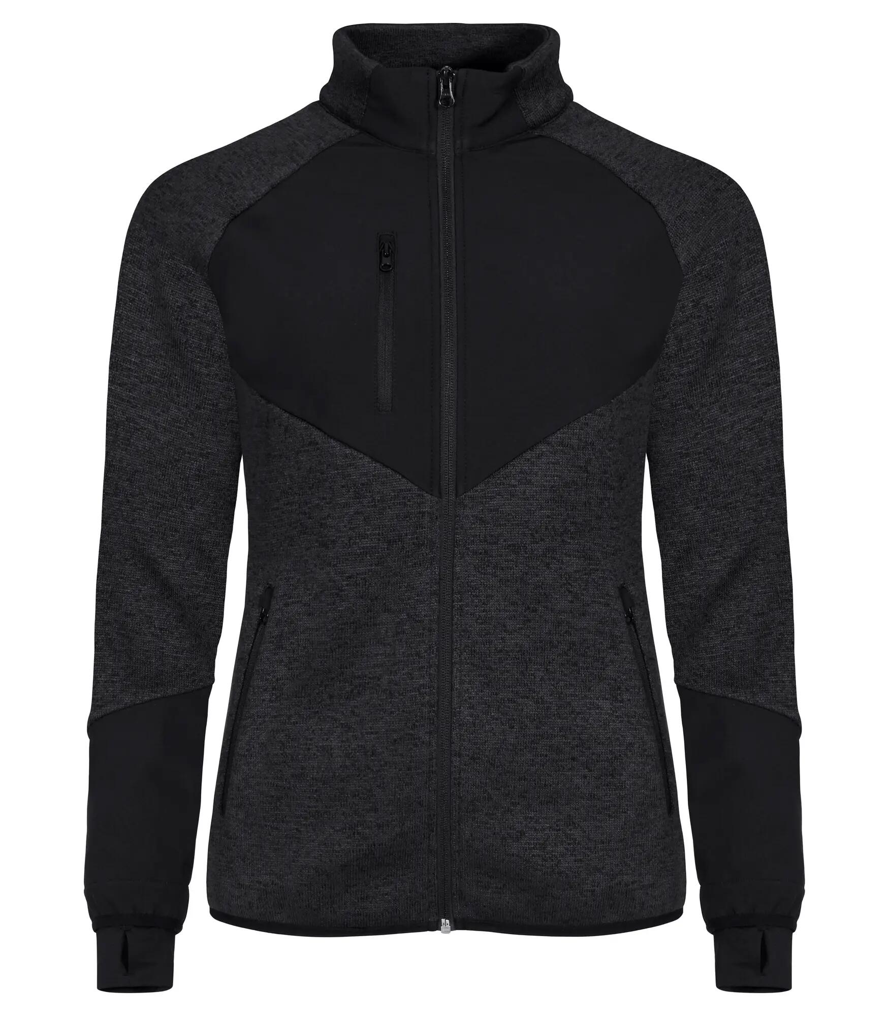 clique Haines Women Casaco polar quente com painéis softshell – Black 1/4