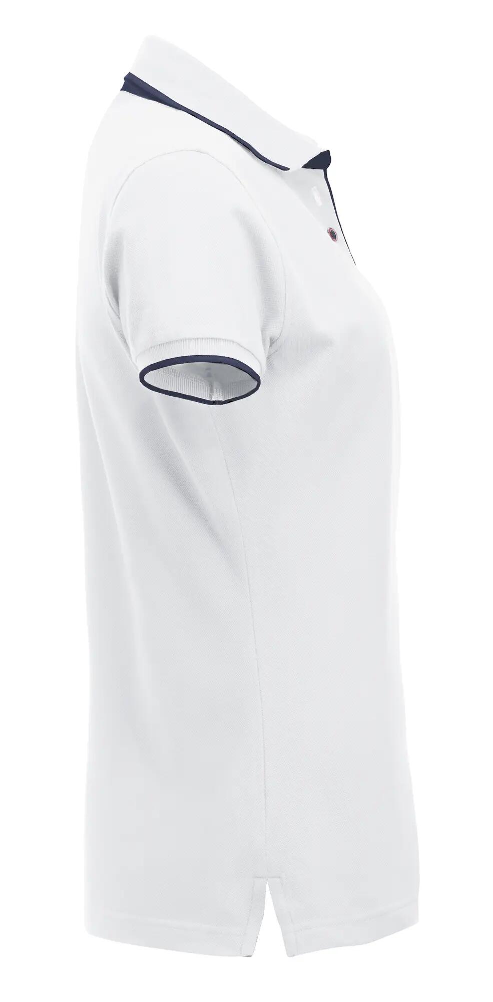 clique Polo Seattle Women 100% algodão branco/azul escuro – white/dark navy 4/4