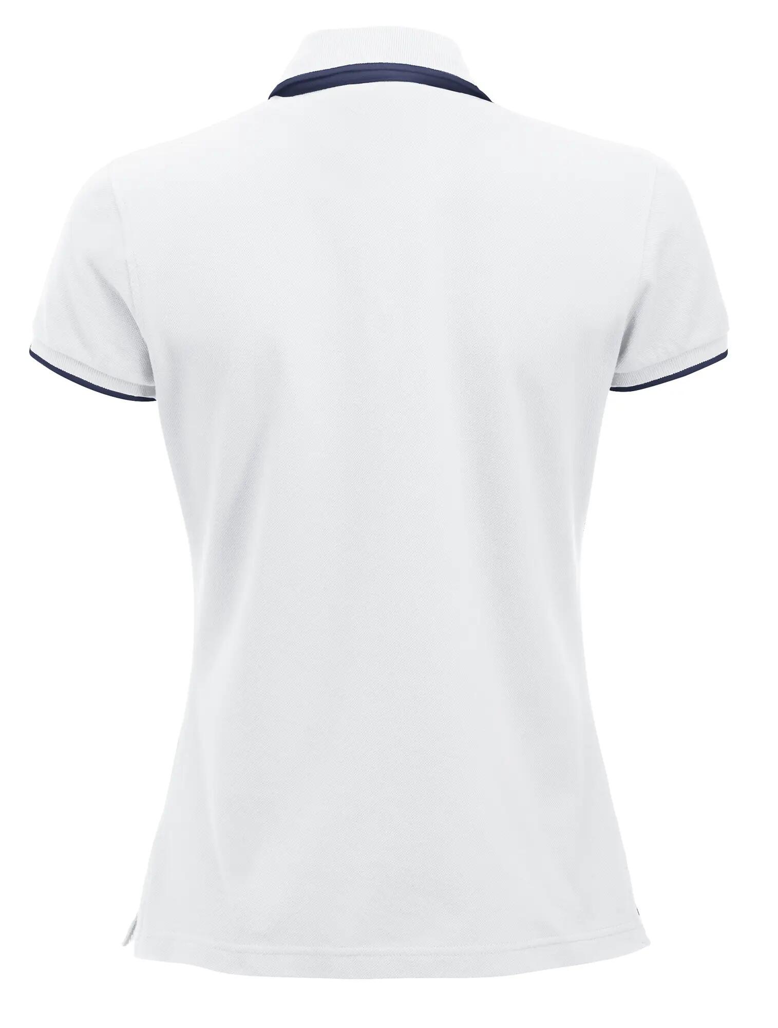clique Polo Seattle Women 100% algodão branco/azul escuro – white/dark navy 3/4