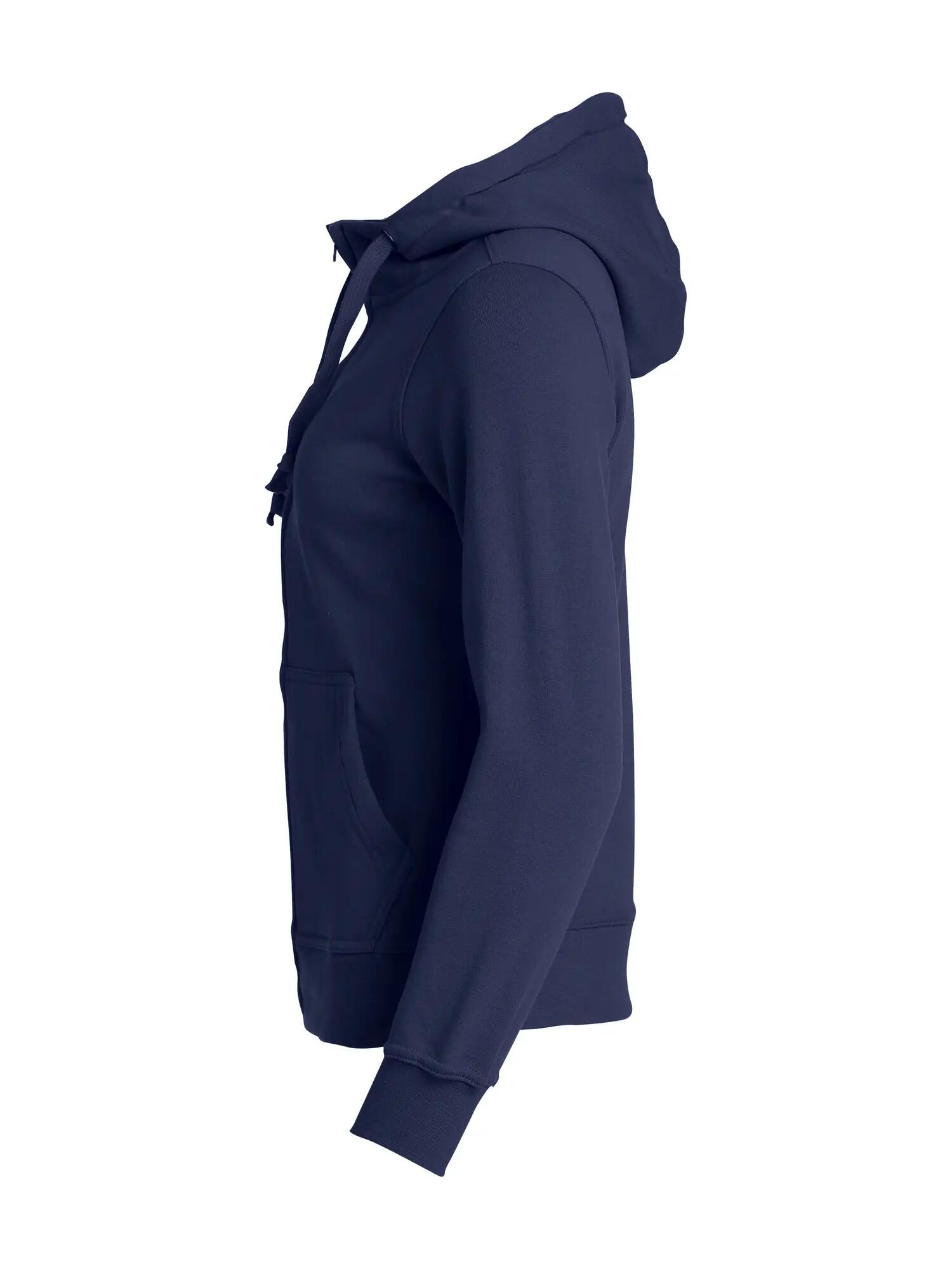 clique Basic Hoody Full Zip Women – camisola com capuz e fecho dark navy 3/4