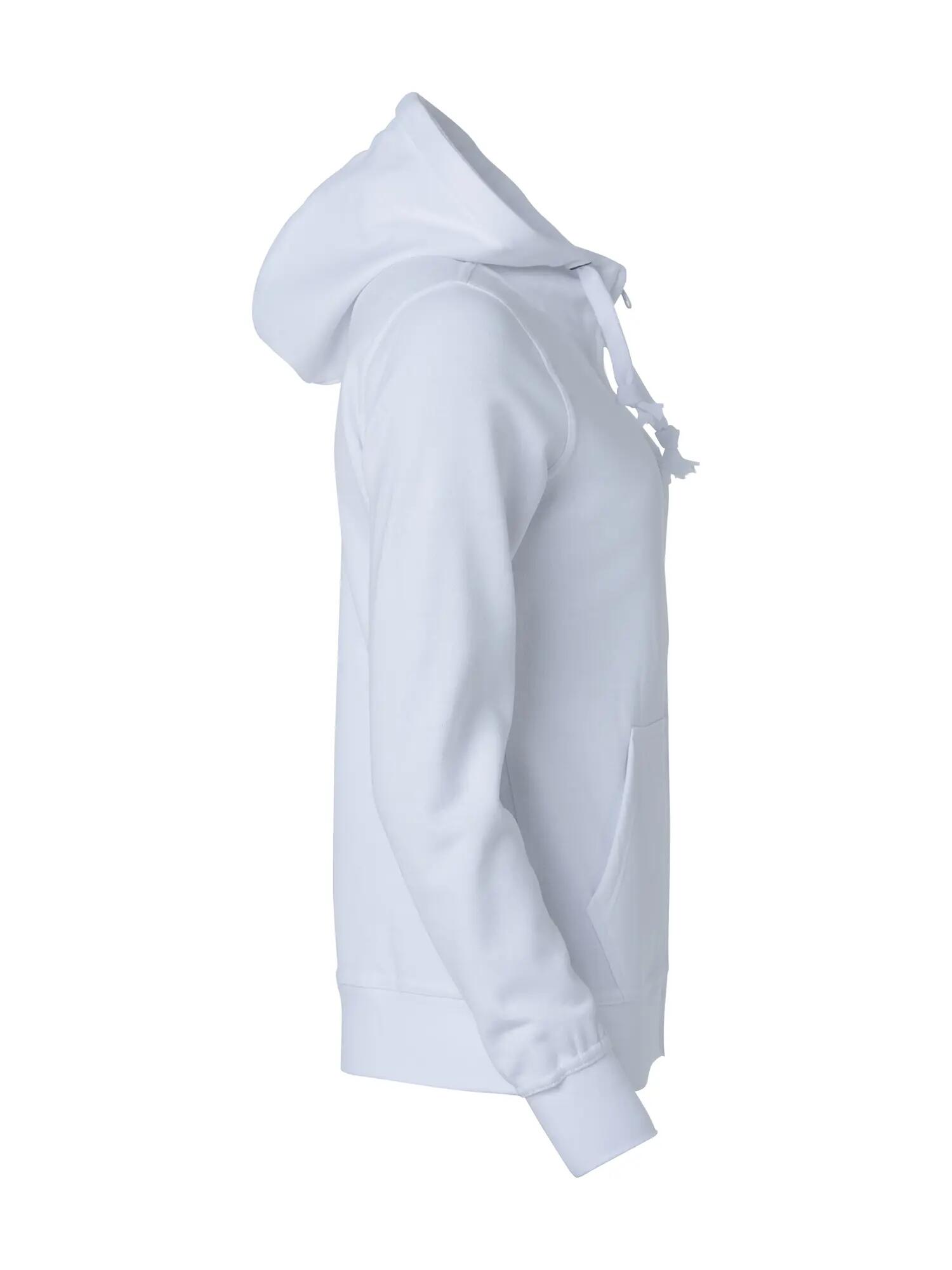clique Basic Hoody Full Zip Women - bluza z kapturem damska biała, tkanina 4/4