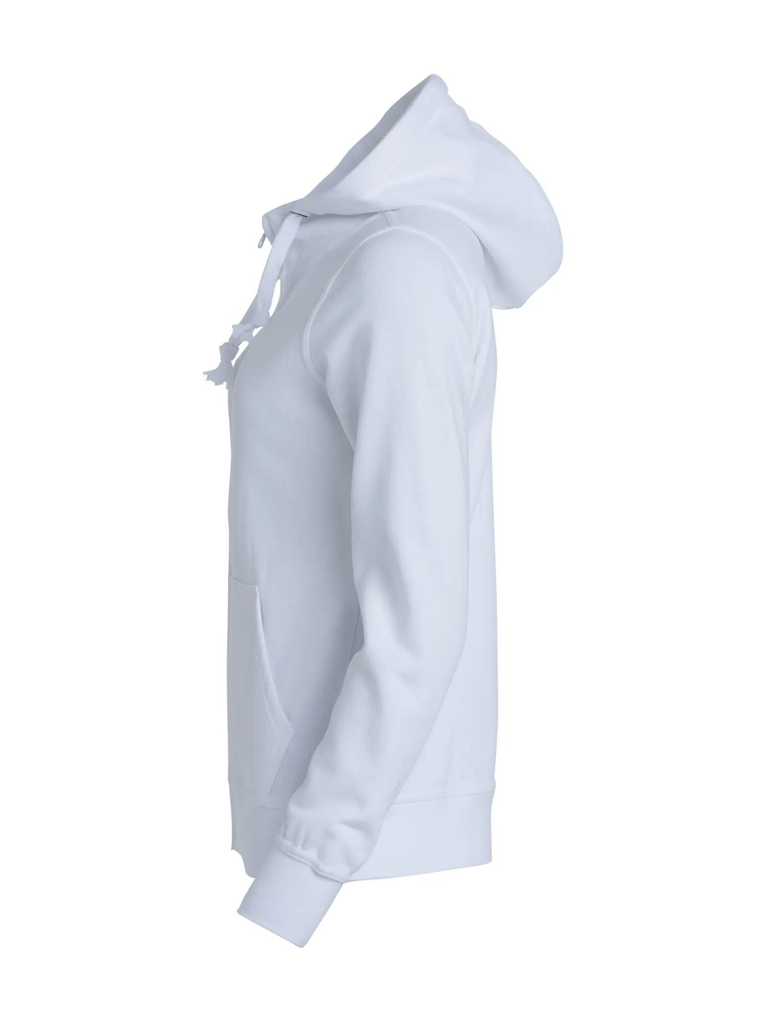 clique Basic Hoody Full Zip Women - bluza z kapturem damska biała, tkanina 3/4
