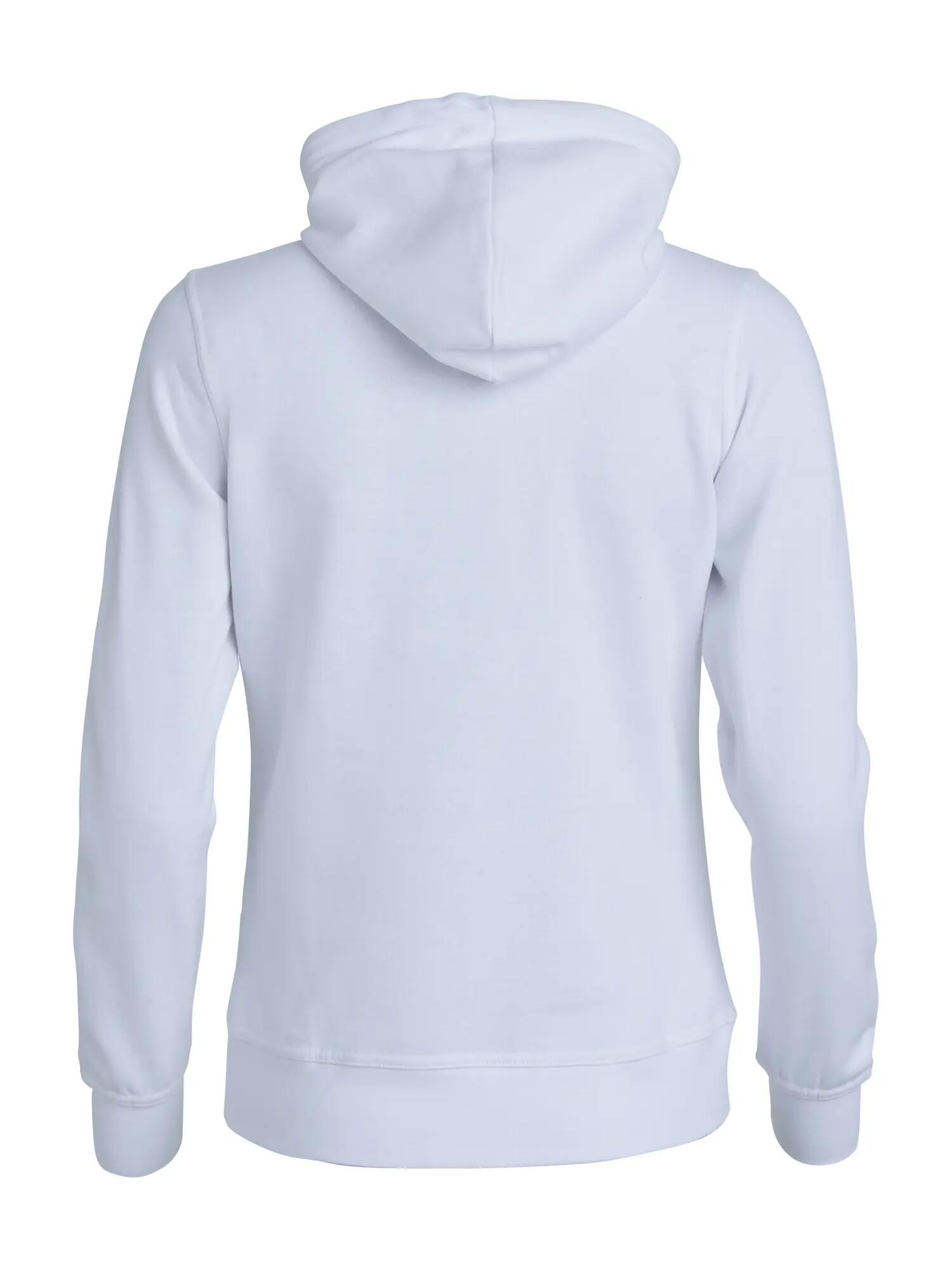 clique Basic Hoody Full Zip Women - bluza z kapturem damska biała, tkanina 2/4