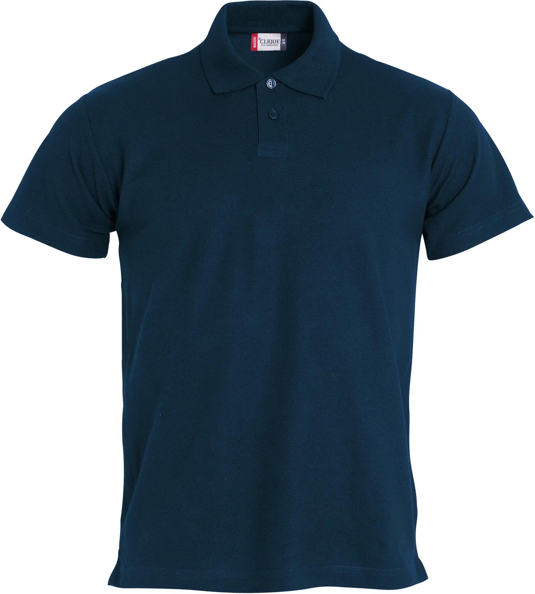 clique Basic Polo S/S Junior z 100% bawełny ring-spun – dark navy 1/4