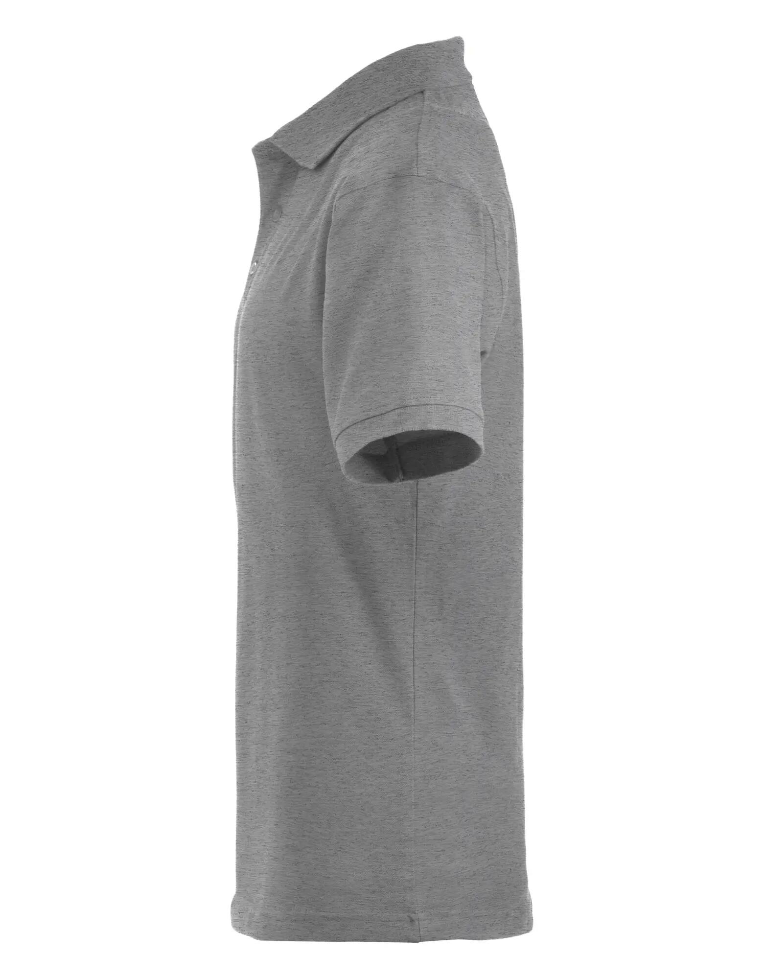 clique polo homme Lincoln en piqué — 100% coton peigné, gris chiné – grey 3/4