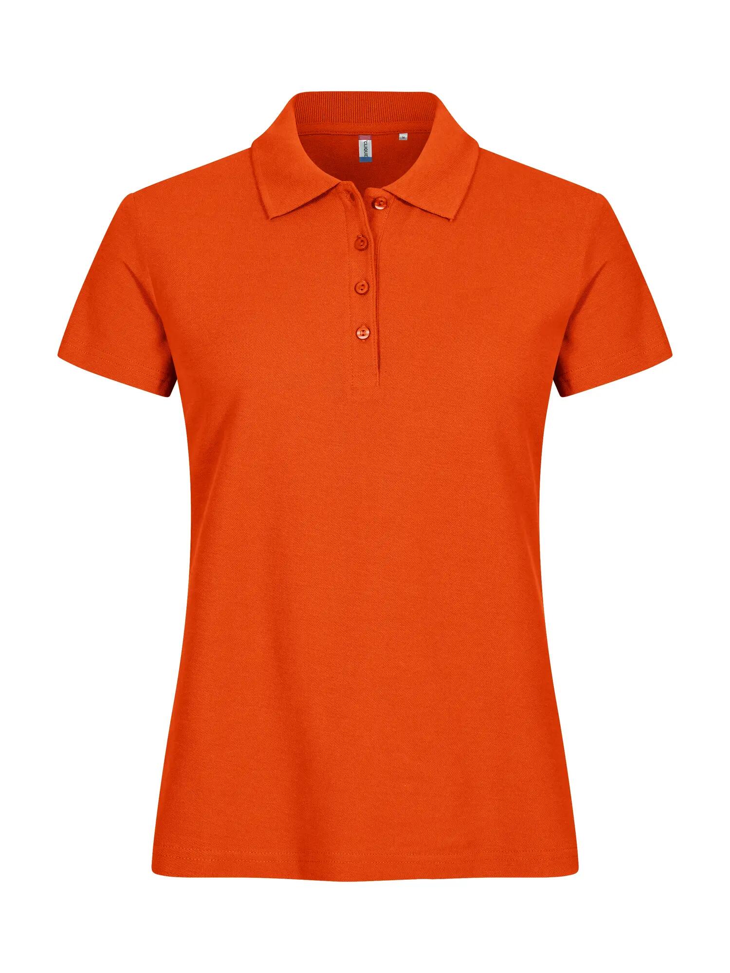 clique Basic Polo Women – polo feminino em algodão – blood Orange 1/5