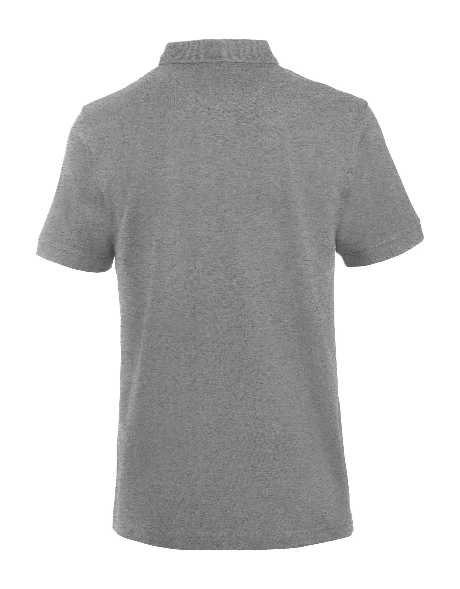 clique polo homme Lincoln en piqué — 100% coton peigné, gris chiné – grey 2/4
