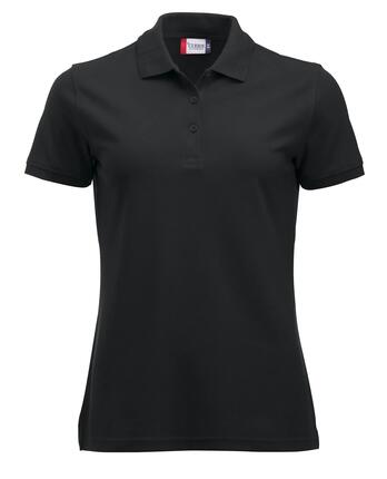 clique Polo Manhattan Women z prążkowanymi mankietami i paskami jacquard – black