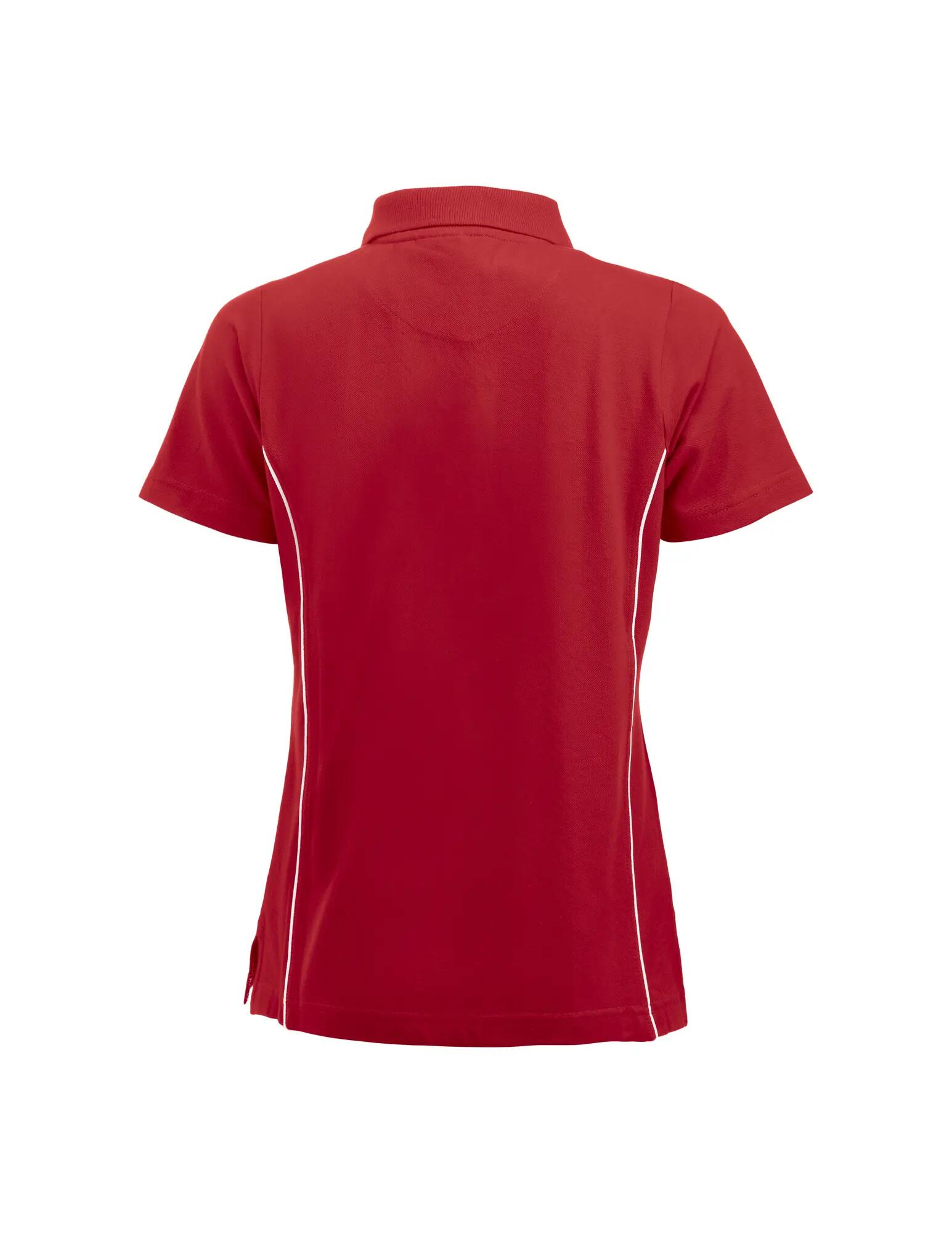 clique New Alpena Damen-Polo aus 100% Baumwolle mit Kontrastpaspel – red 2/4