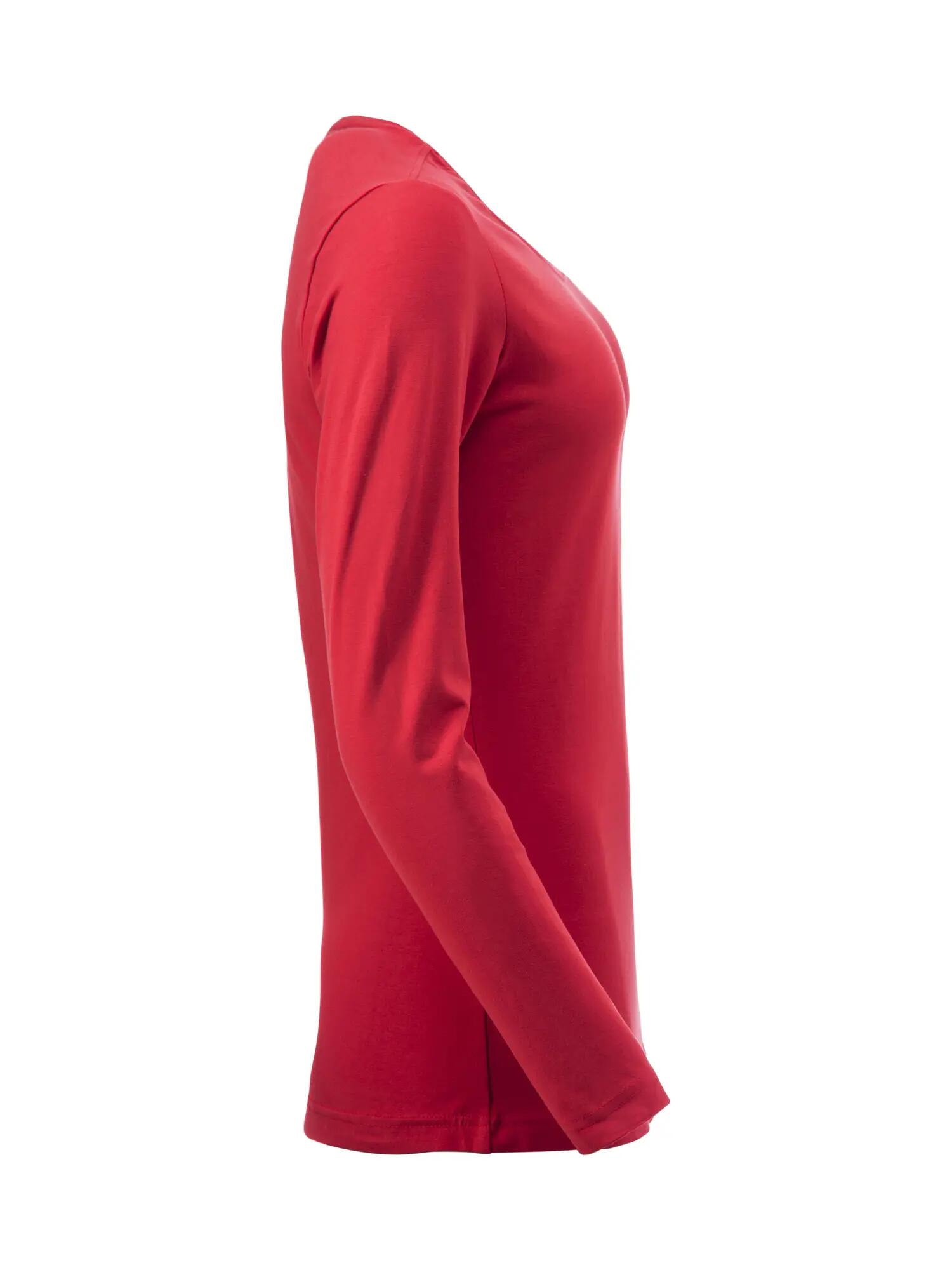 clique Top feminino Carolina L/S manga longa em jersey stretch – red 4/4