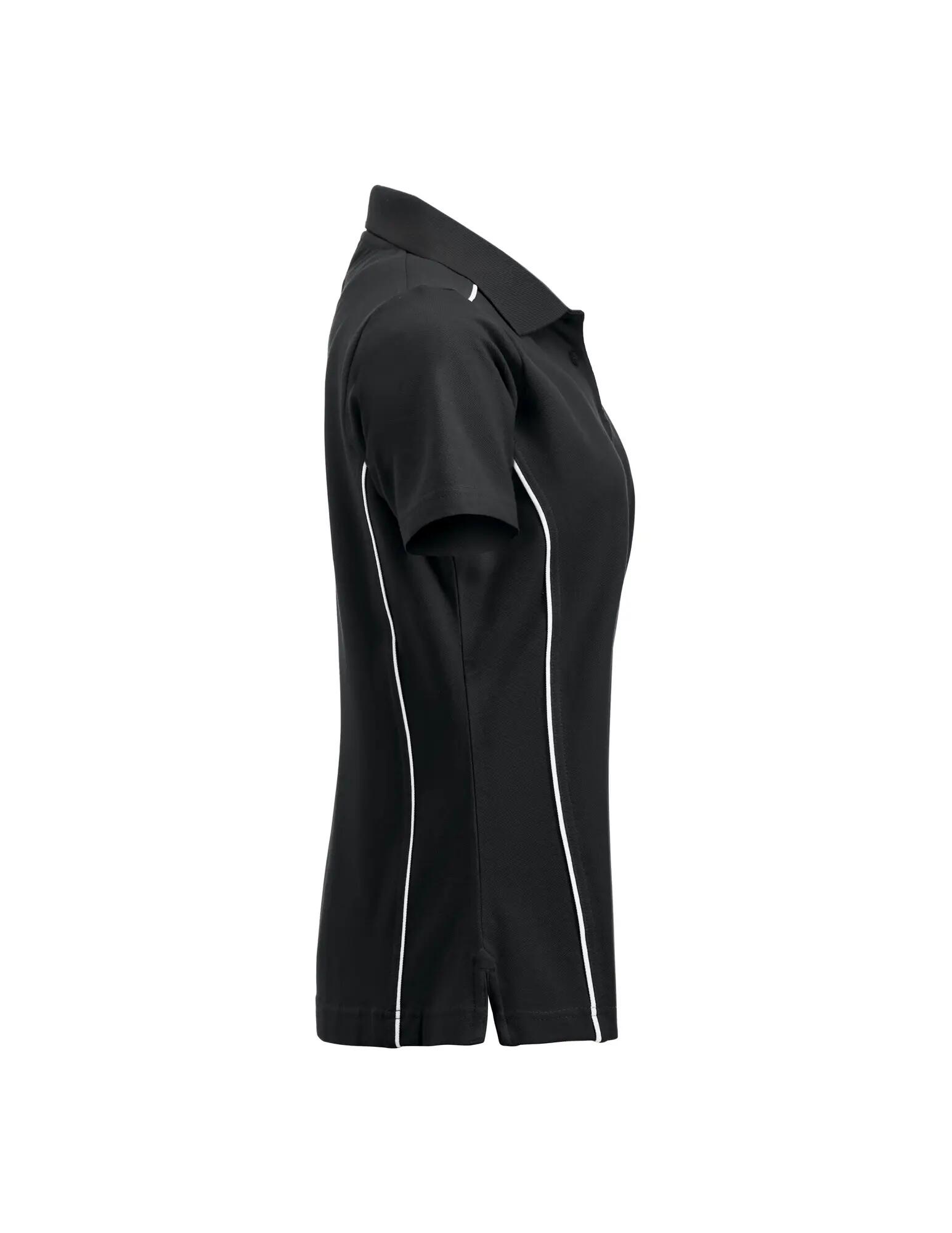 clique Polo New Alpena en coton 100% noir, coupe femme – black 4/4