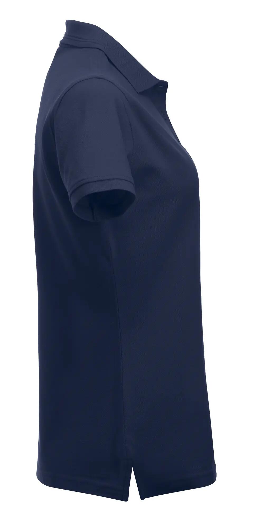 clique Polo Manhattan Women dark navy — jacquardstrepen, geribbelde kraag 4/4