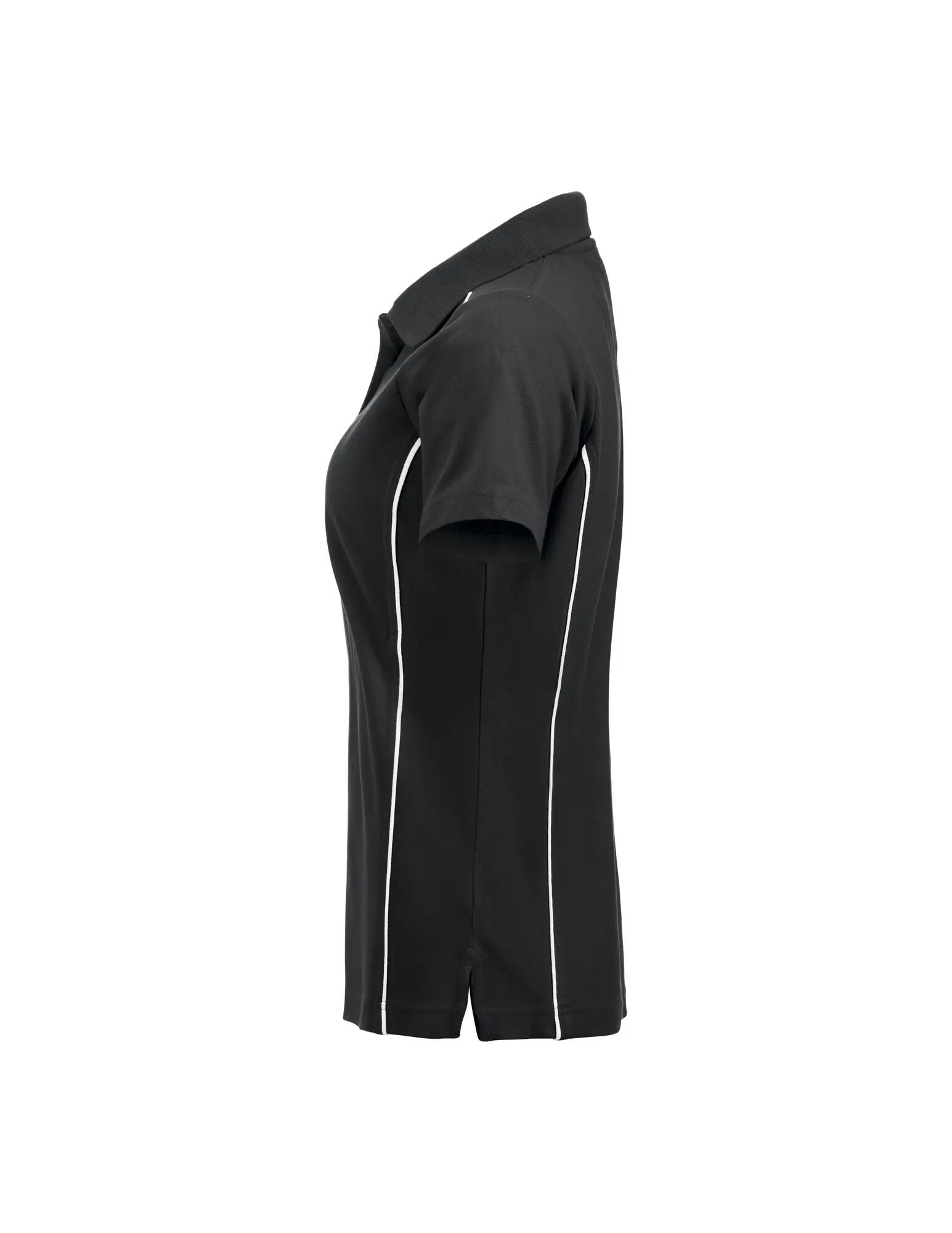 clique Polo New Alpena en coton 100% noir, coupe femme – black 3/4