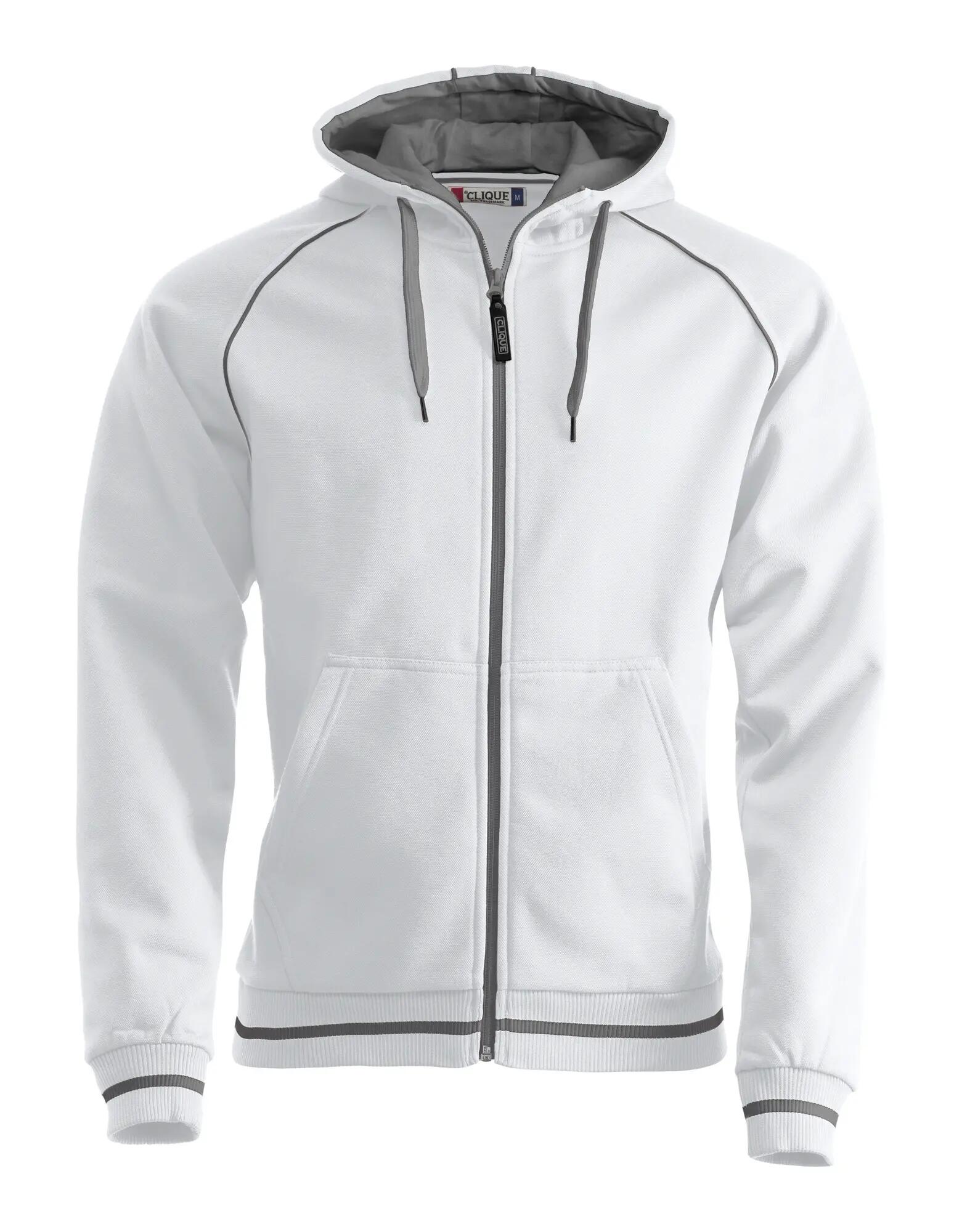 clique Gerry bluza z kapturem unisex struktura szczotkowana – white 1/4