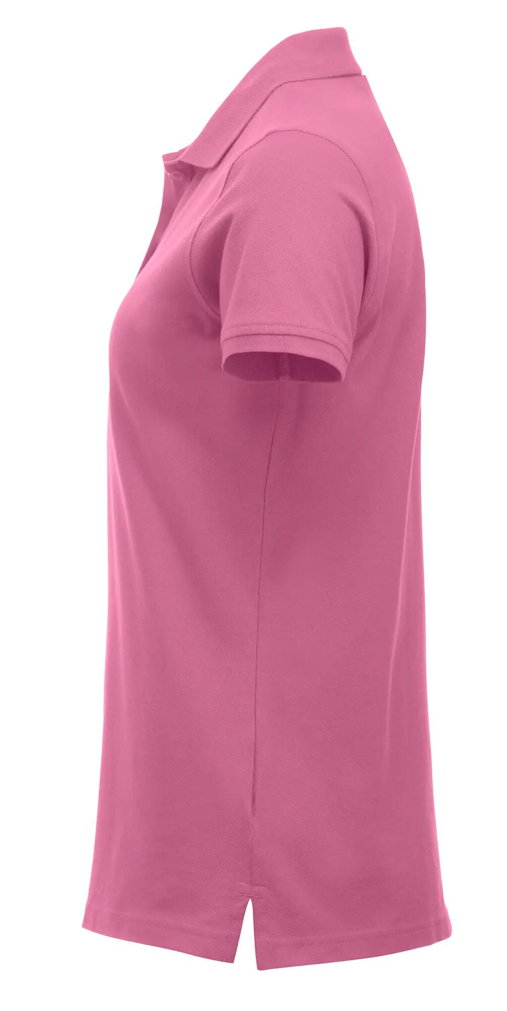 clique Classic Marion S/S Polo em algodão, corte moderno – bright pink 3/4