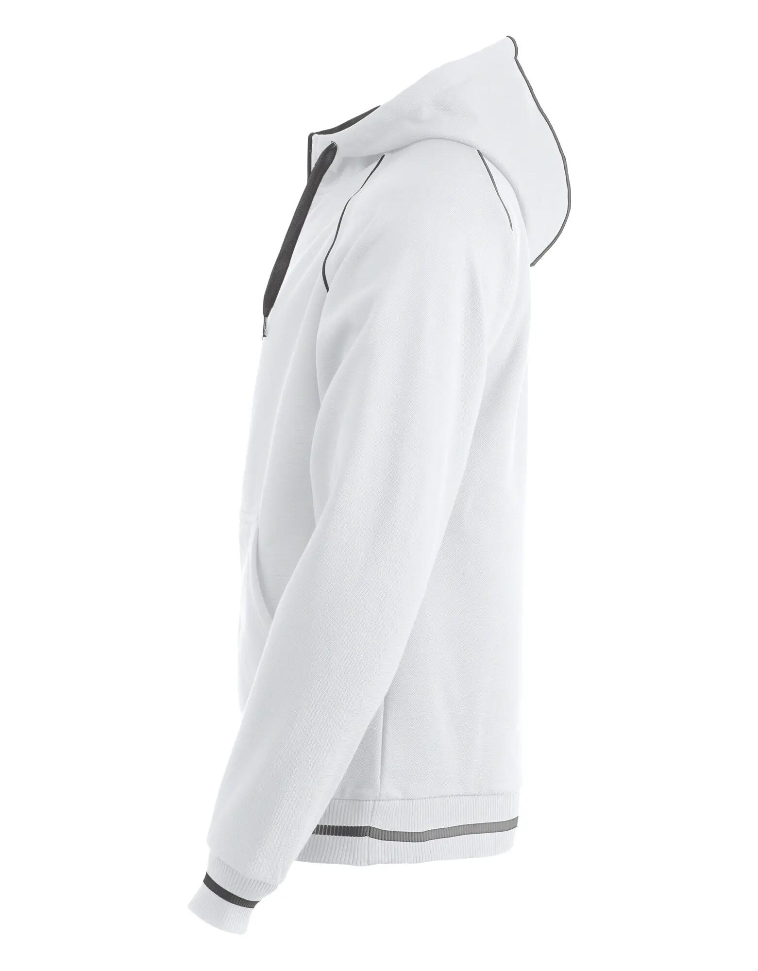 clique Gerry bluza z kapturem unisex struktura szczotkowana – white 3/4