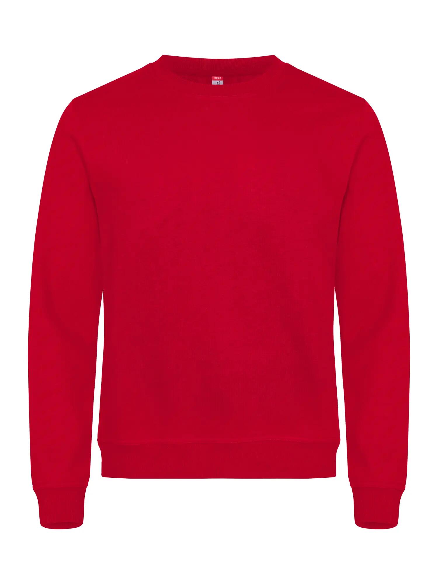 clique Basic Roundneck sweat unisexo com acabamento anti-pilling – red 1/4