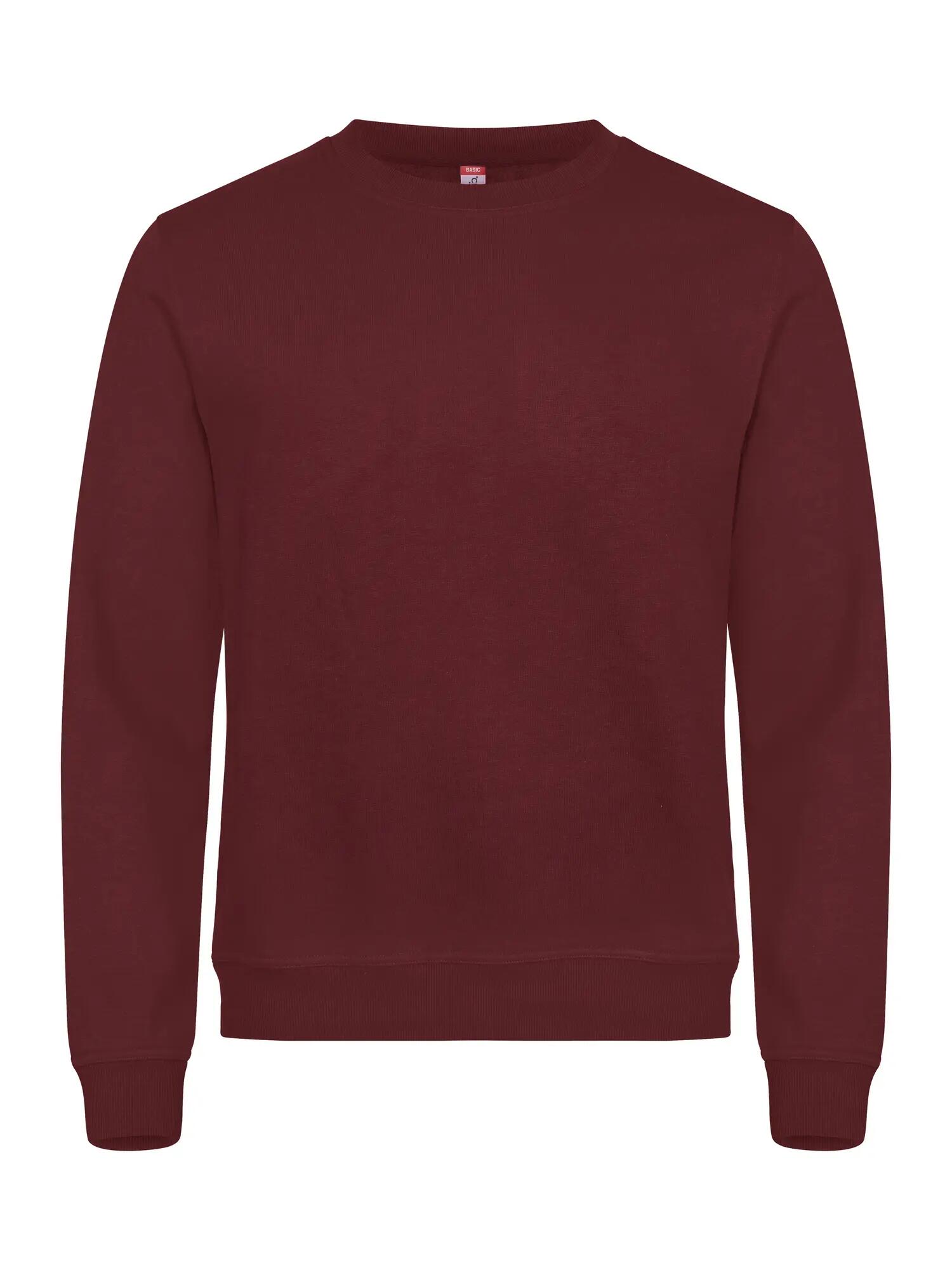 clique Basic Roundneck sweatshirt unissexo em tecido resistente – burgundy 1/4