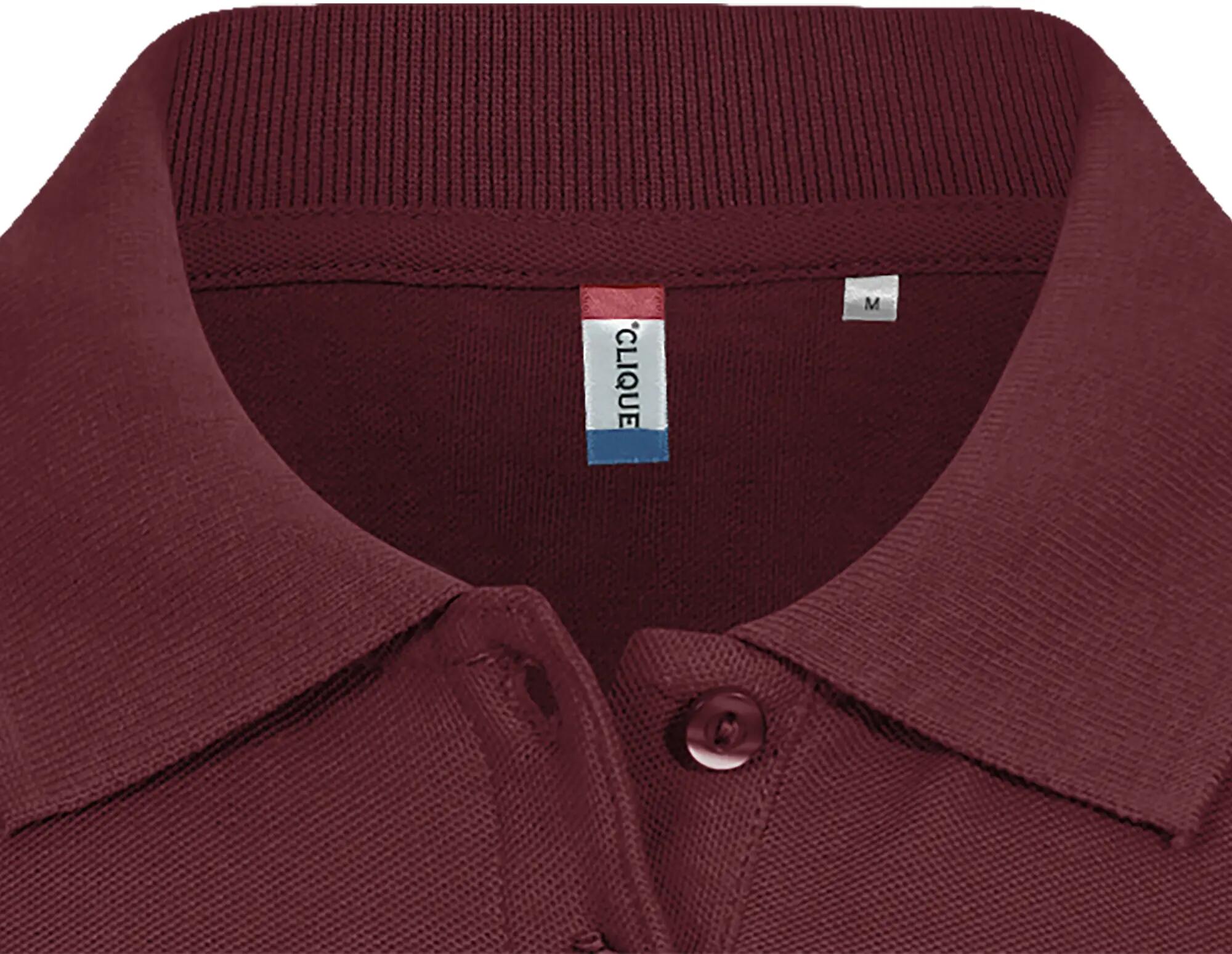 clique Basic Polo Women – algodão, burgundy, corte confortável 2/5