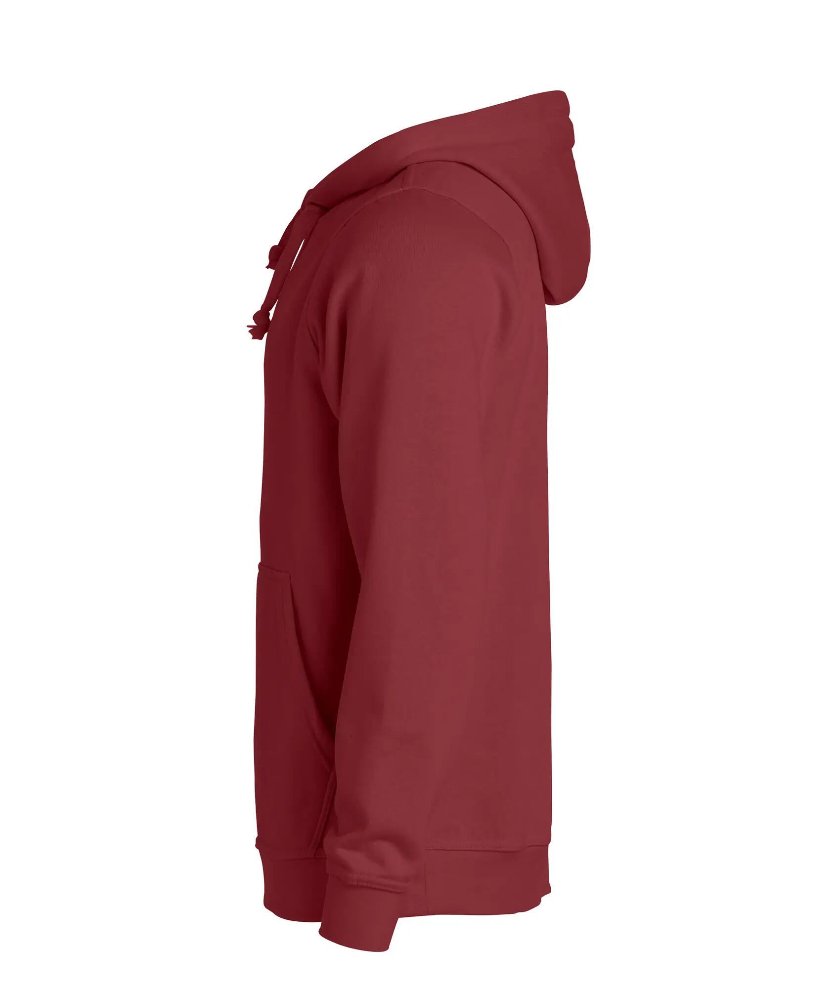 clique Basic Hoody — unisex capuchontrui, duurzaam – burgundy 3/4