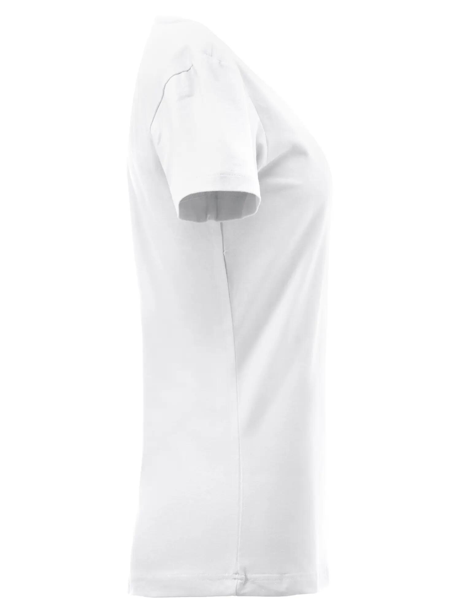 clique Dames Top Carolina S/S in rekbare single jersey – white 4/4