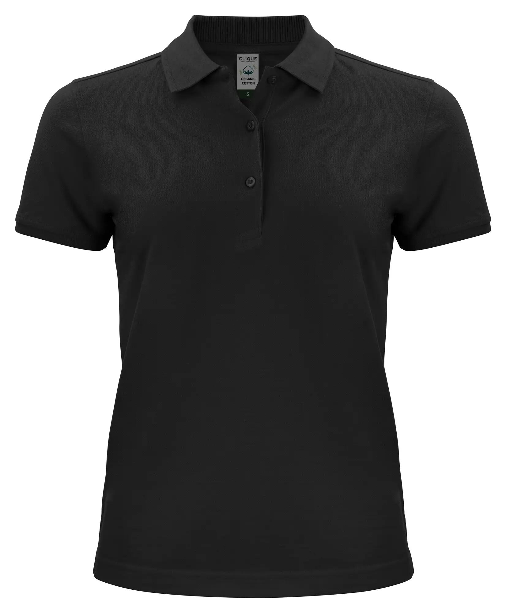 clique Classic OC Polo Mujer 100% algodón orgánico negro – black 1/4