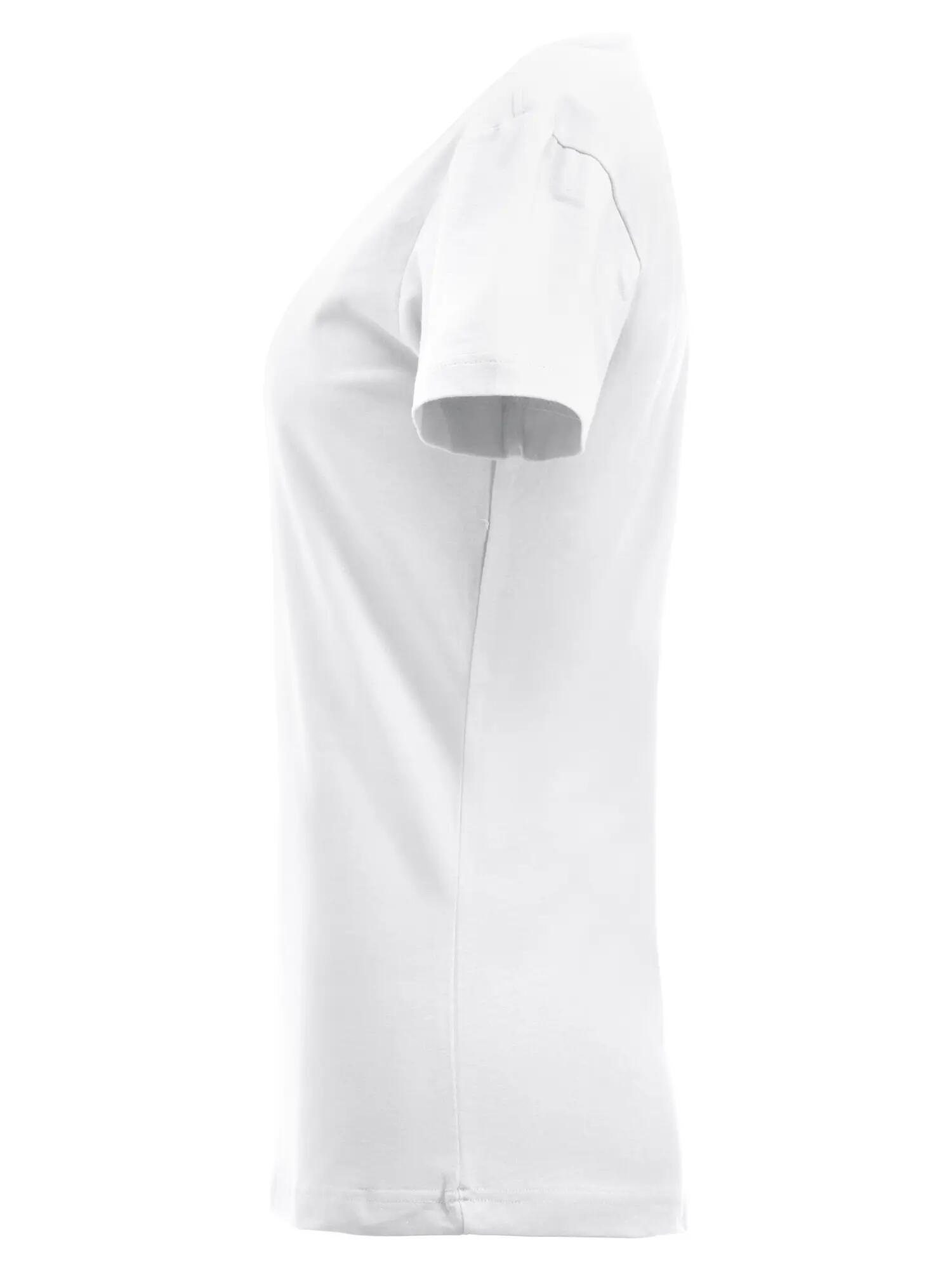 clique Dames Top Carolina S/S in rekbare single jersey – white 3/4