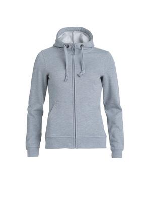 Clique basic hoody full zip women – dames hoodie met rits grijs melange – grey